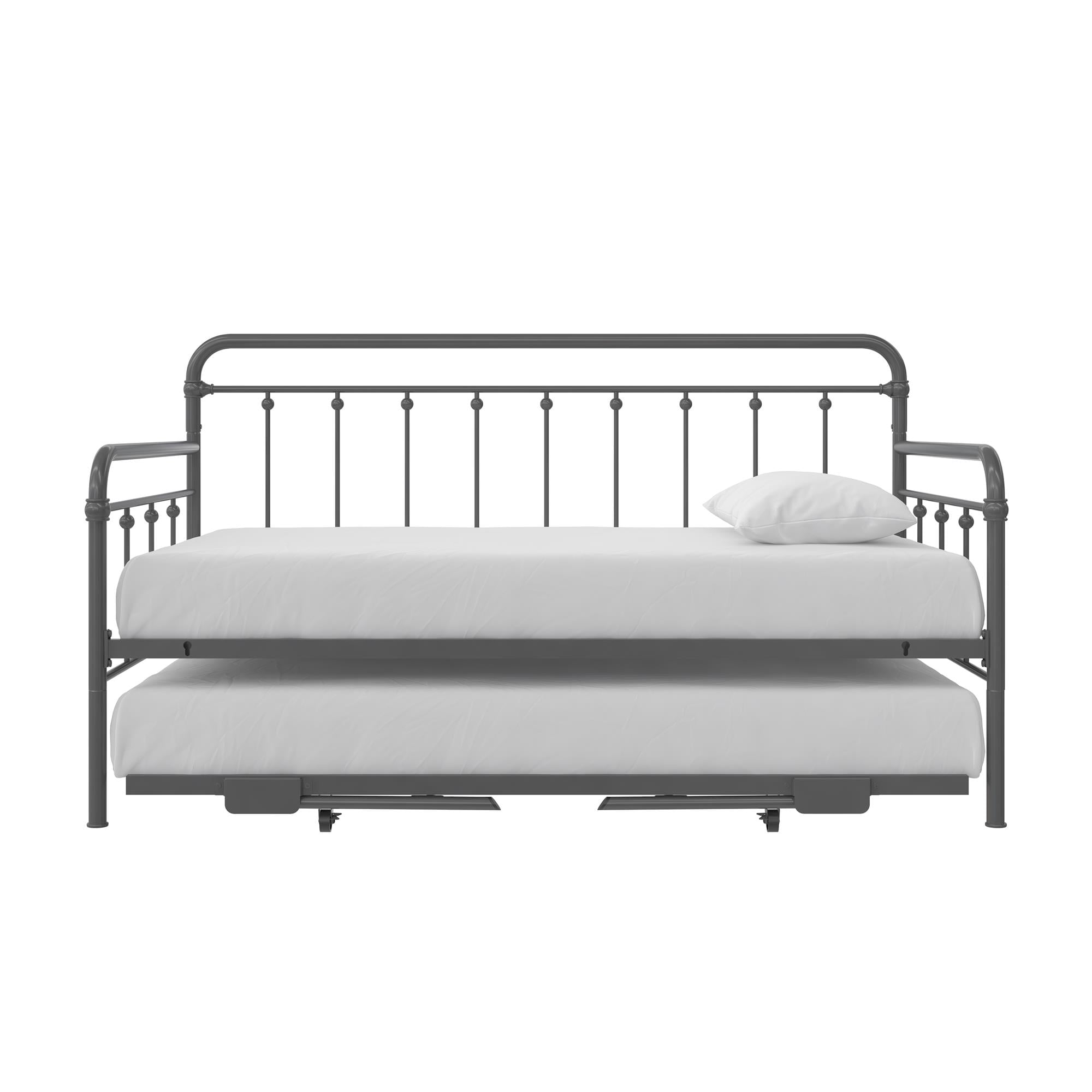 DHP Locky Metal Daybed with Pop Up Trundle Bed, Twin over Twin, Gunmetal Gray - Image 14