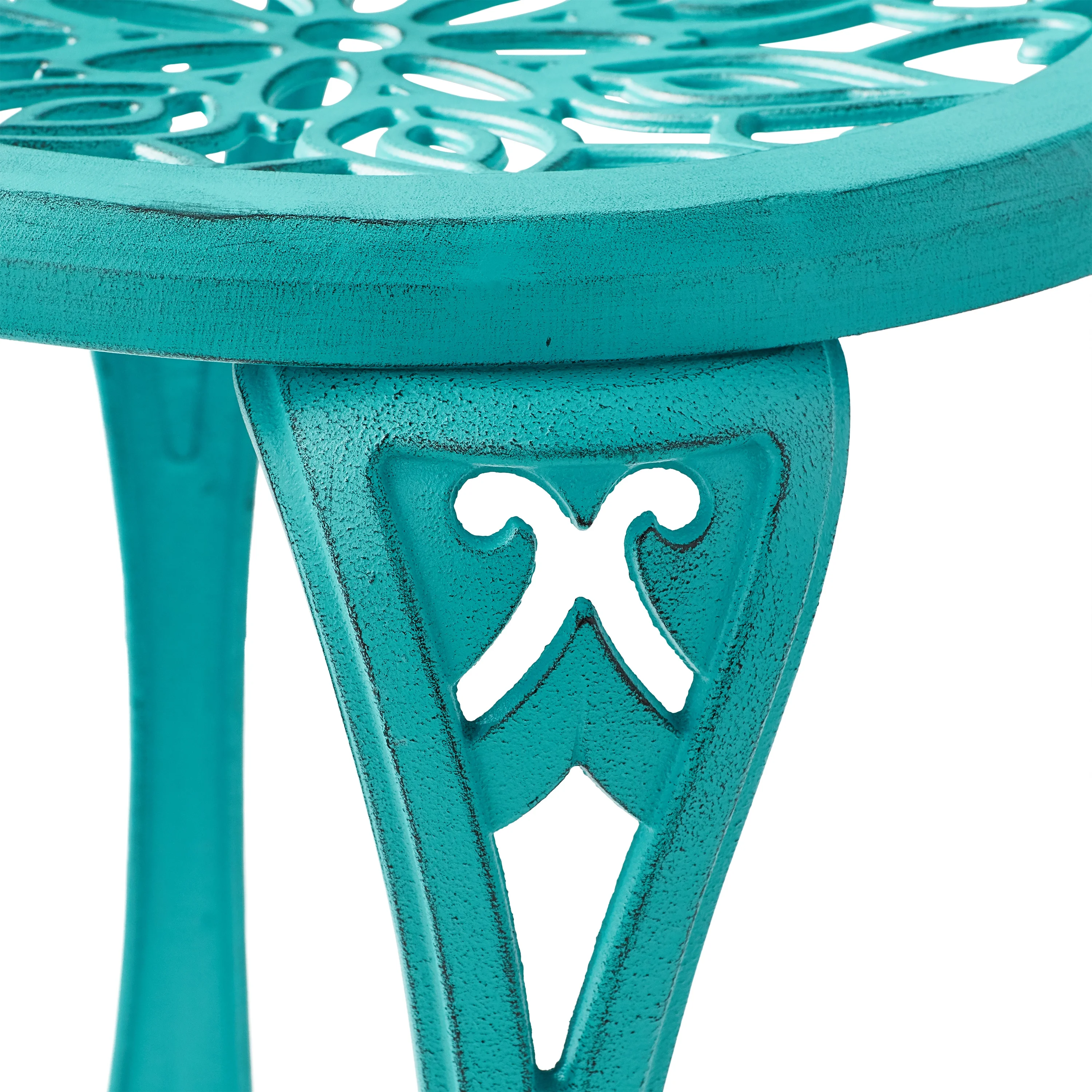 The Pioneer Woman Goldie 3-Piece Cast Aluminum Garden Bistro Set, Teal - Image 8