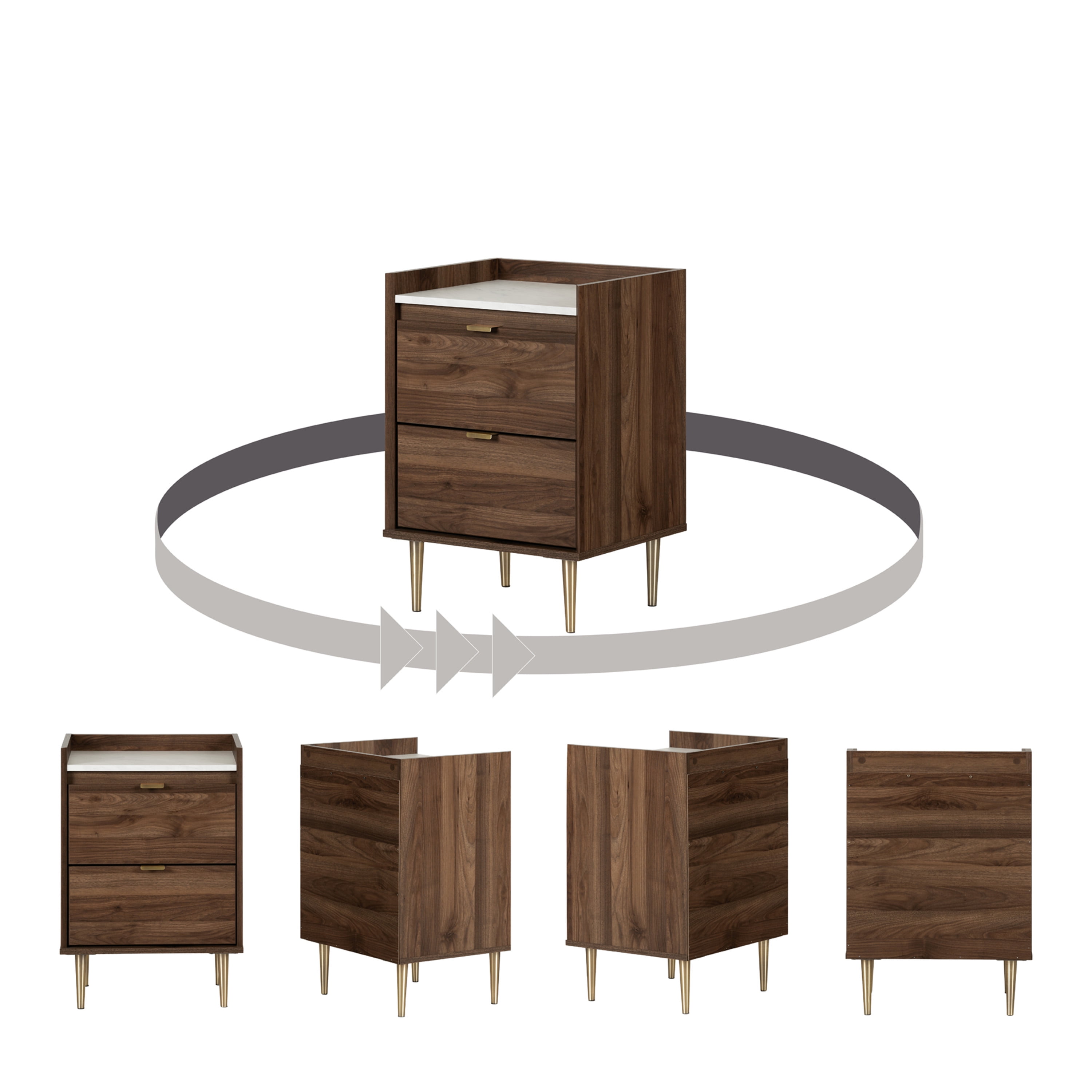 Hype 2-Drawer Nightstand Brown - Image 7
