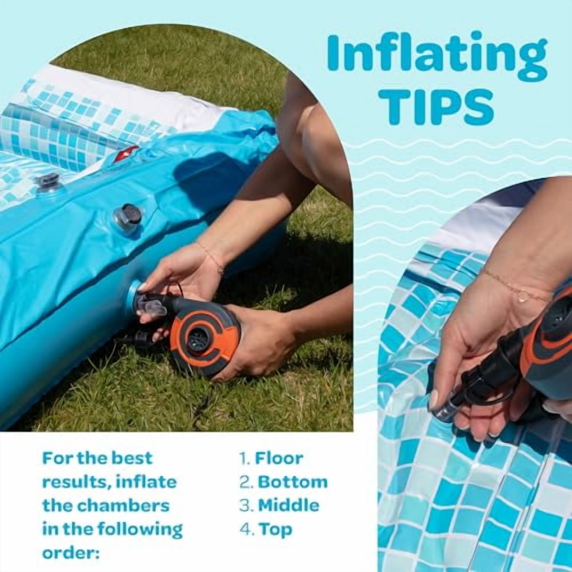 Grip A Pool Large Inflatable Family Size Swimming Pool 90''x60''x19'' Blow up Pool for Kids and Adults - Image 5