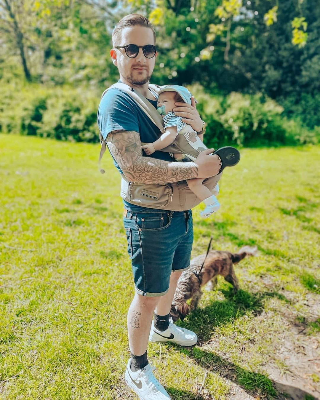 Bebamour Baby Carrier Newborn Front and Back Carry Baby Carrier Newborn to Toddler Baby Hip Carrier with Head Hood & 3 Pieces Teething Pads (Grey) - Image 6