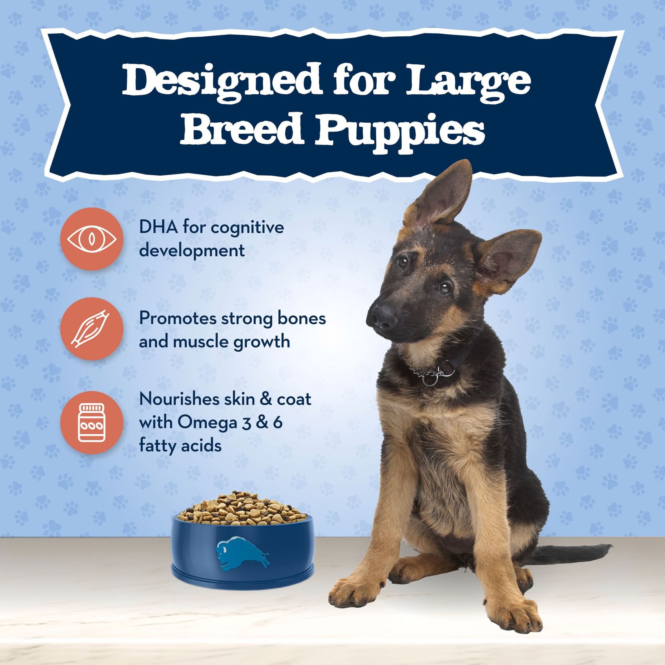 Blue Buffalo Baby BLUE Large Breed Puppy Dry Dog Food, Chicken & Brown Rice, 24-lb. Bag - Image 9