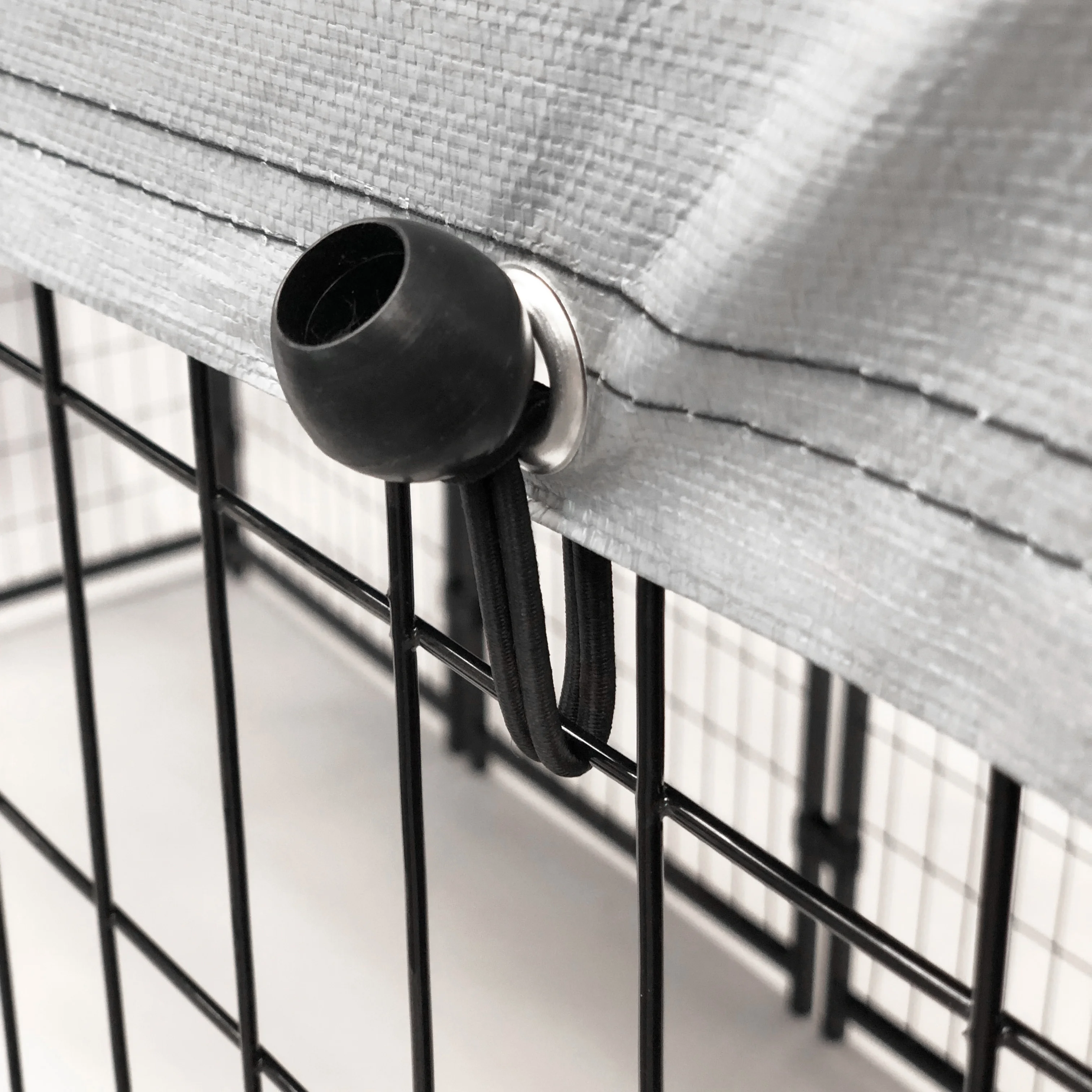 KennelMaster Welded Wire Dog Kennel, Indoor & Outdoor Use, Waterproof Cover Included, Black, 6ft x 4ft x 6ft - Image 2