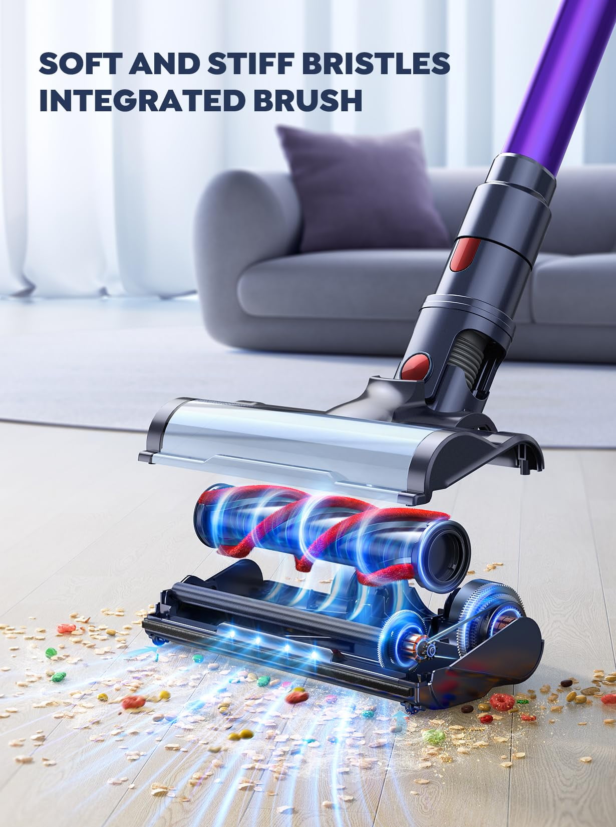 Buture VC70 Cordless Stick Vacuum Cleaners 55mins 450W 40KPa with Touch Display Powerful Lightweight Vacuum Cleaner for Carpets Floors Pet Hair Home - Image 2