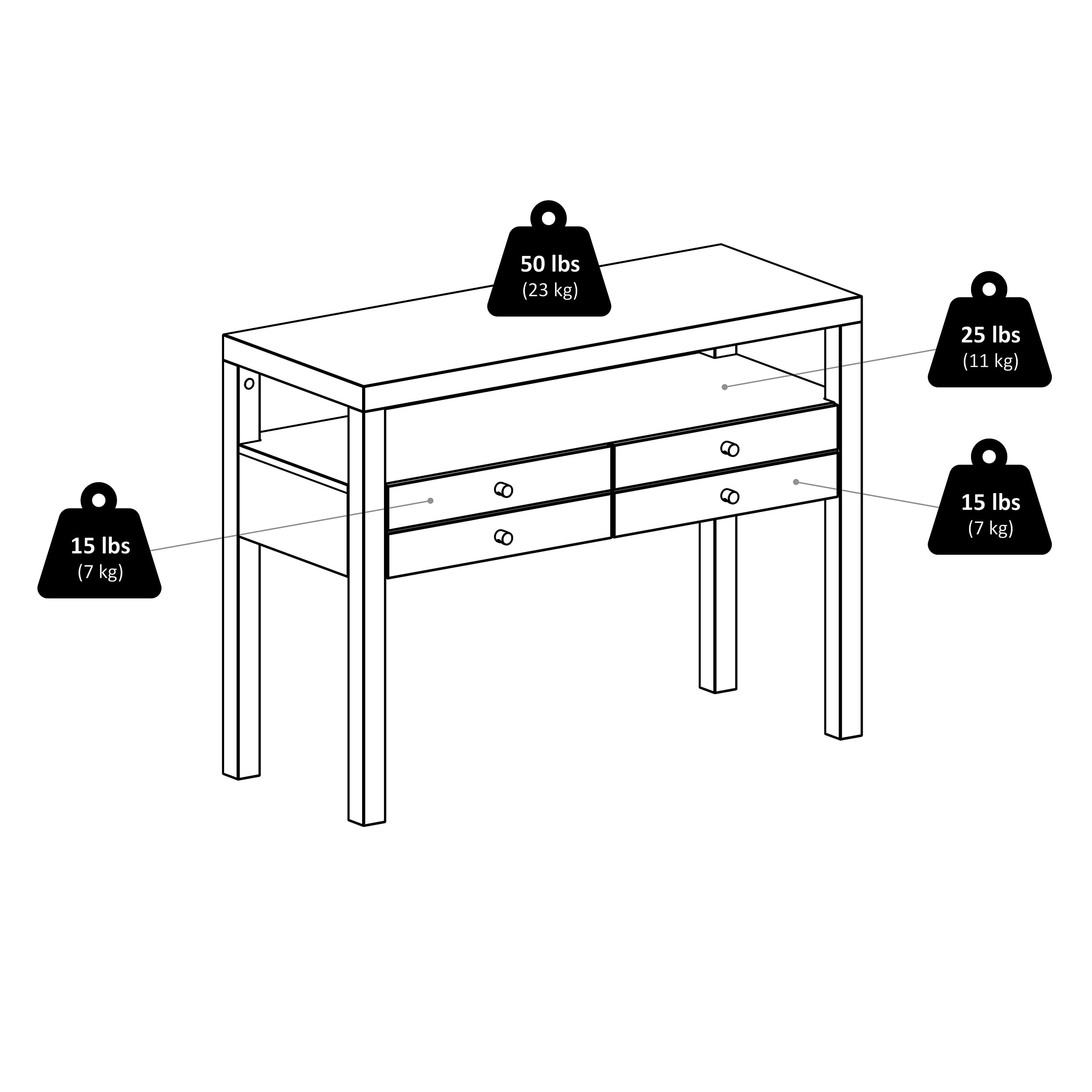 Winsome Copenhagen Console Table, Two Drawers, Espresso Finish - Image 2