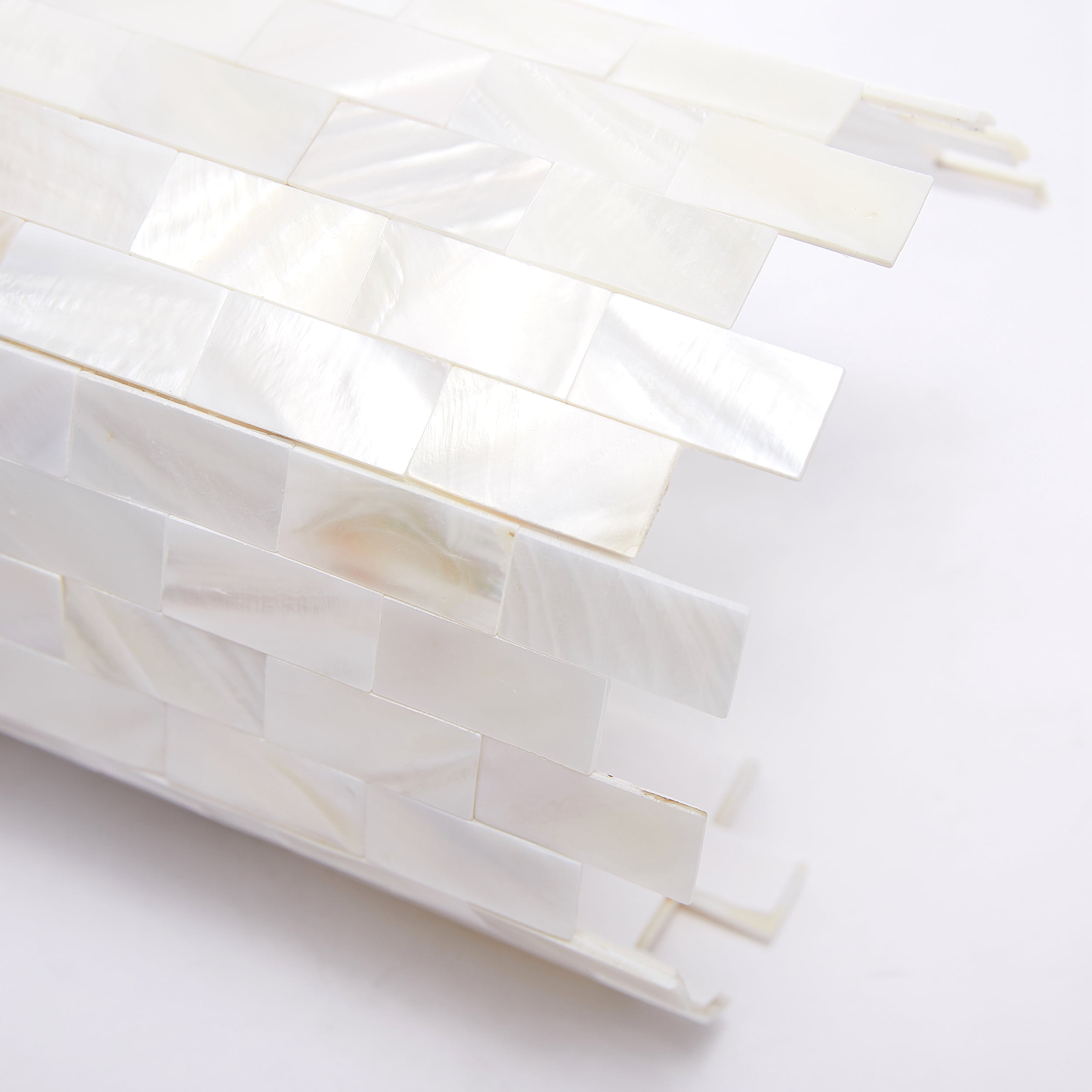Acopelo Peel and Stick Mother of Pearl Mosaic Metro Tile Natural White 12" x 12" for Backsplash, Kitchen Wall - 6 Tiles - Image 4