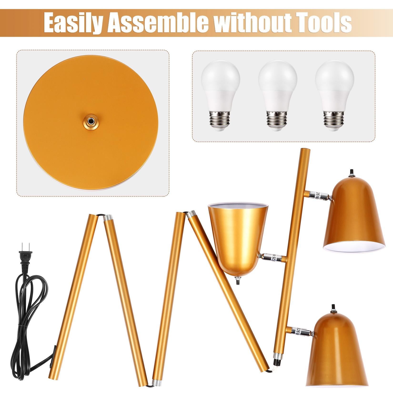 Devo 3 Light LED Floor Lamp, Modern Tree Design with Edison Bulbs, 360° Rotating Shades & Individual Switches, Super Bright Standing Lamp for Living Room, Bedroom, Tall Adjustable Pole Light - Image 11