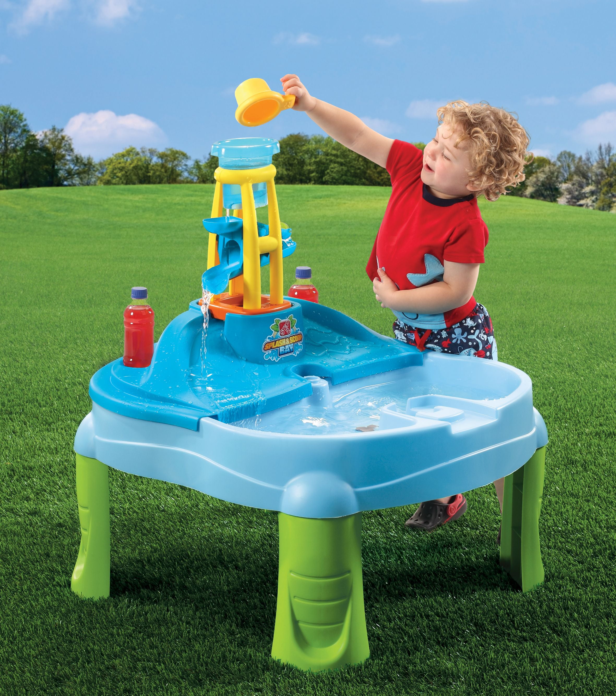 Step2 Splash n' Scoop Bay Blue Plastic Sand and Water Table for Toddlers - Image 9