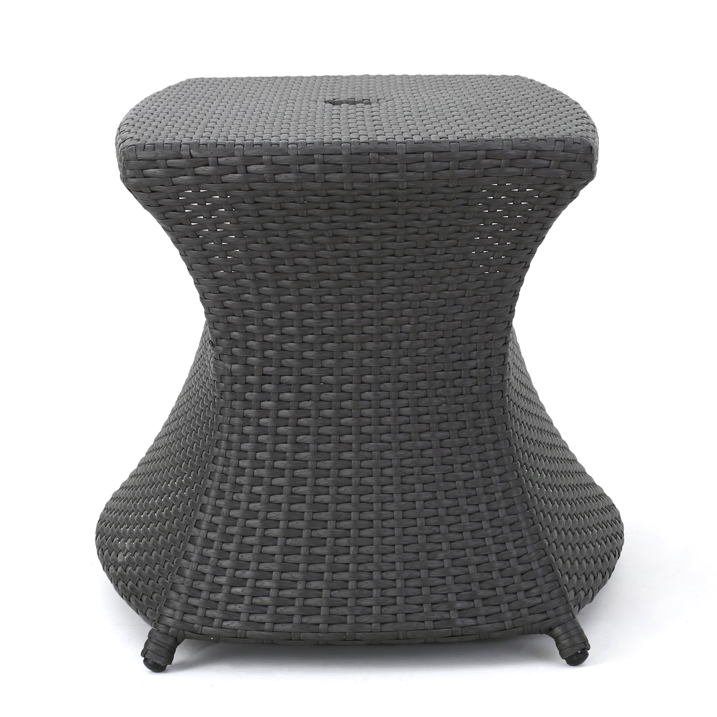 Amarelle Outdoor Wicker Side Table, Grey - Image 7