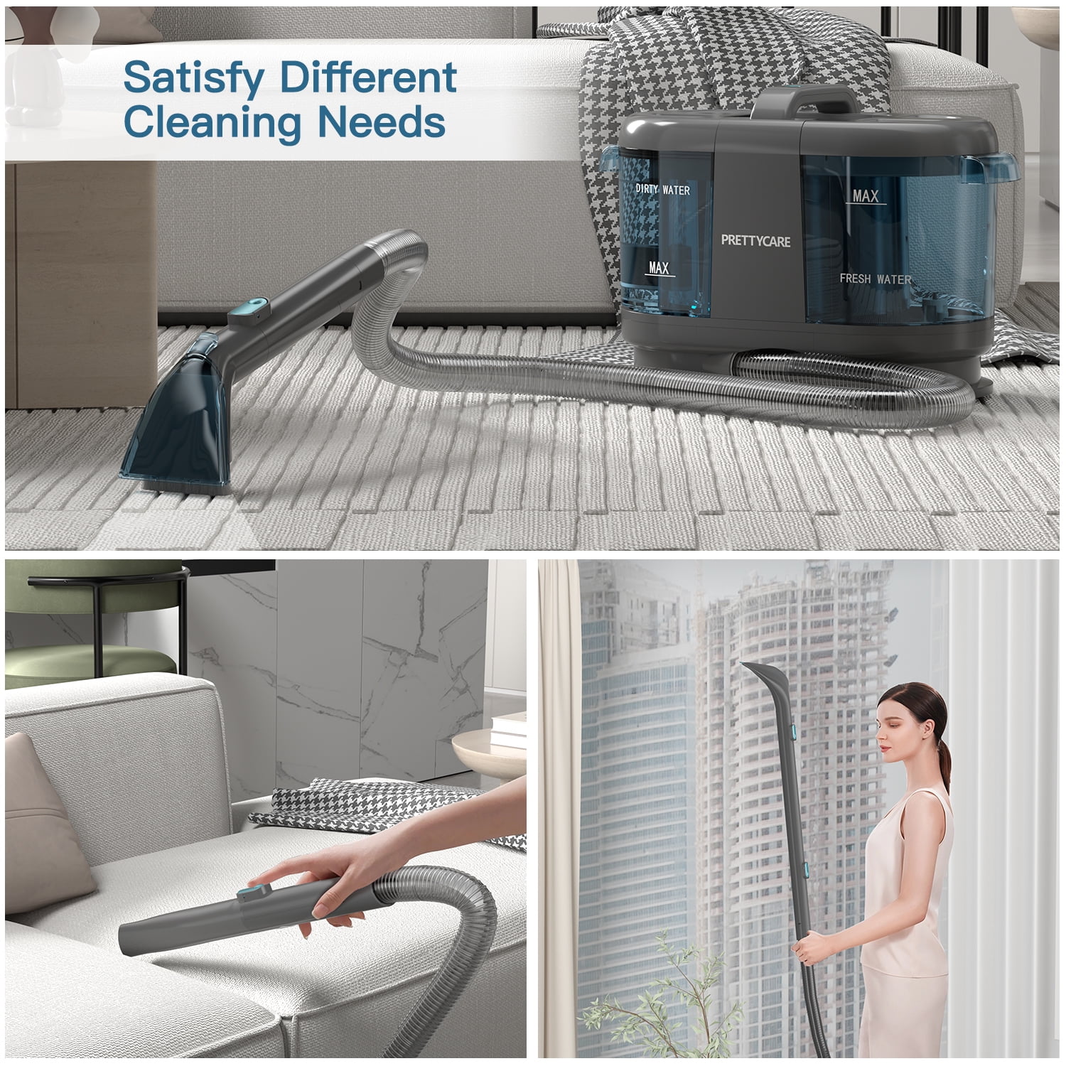 PrettyCare Cordless Portable Carpet Shampooer,Pet Stain Remover,Car Cleaner and Auto Detailer PC808 - Image 11