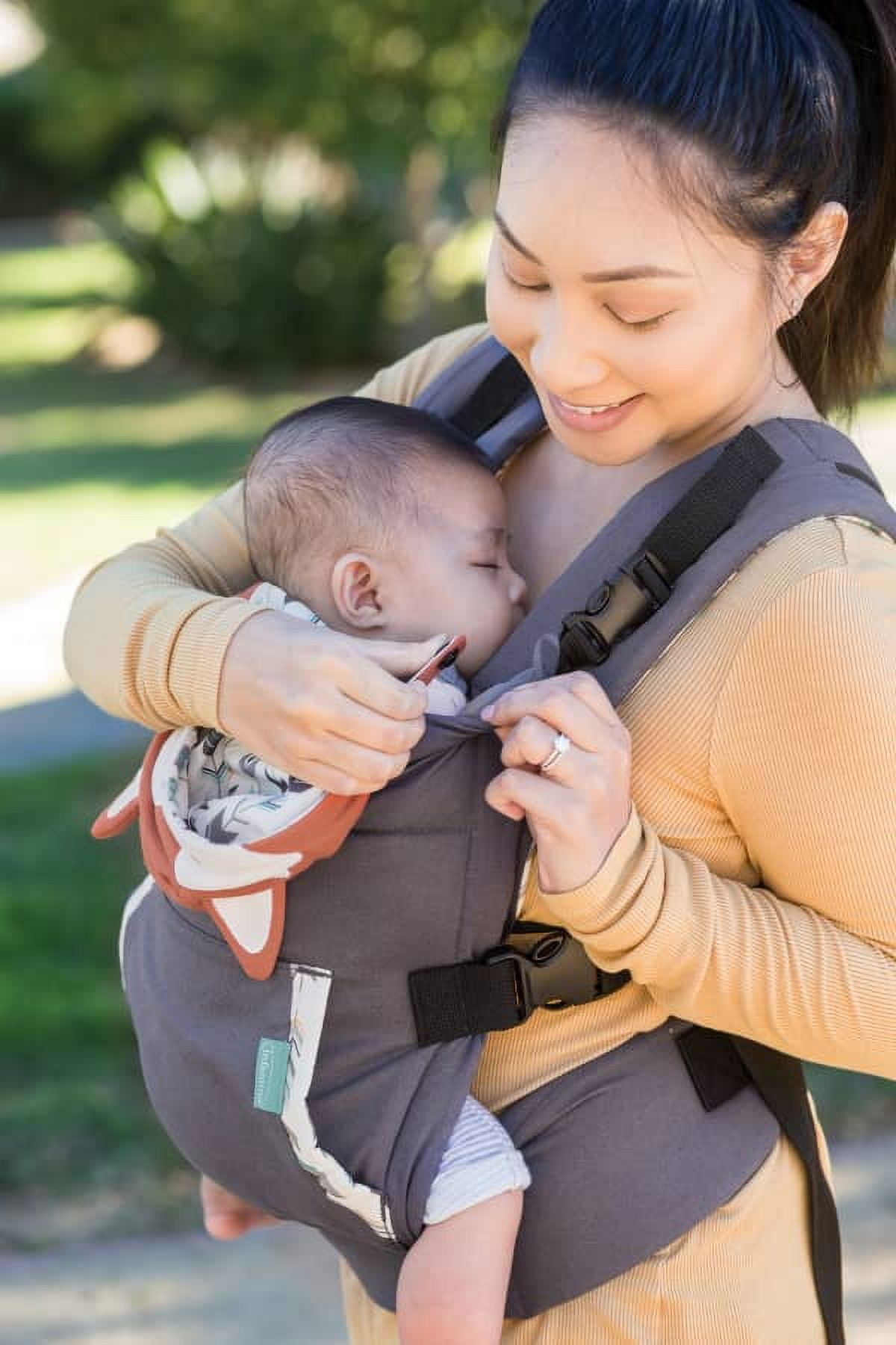 Infantino Cuddle-up Ergonomic Hoodie Baby Carrier, 2-Position, 12-40lb, Gray Fox - Image 7