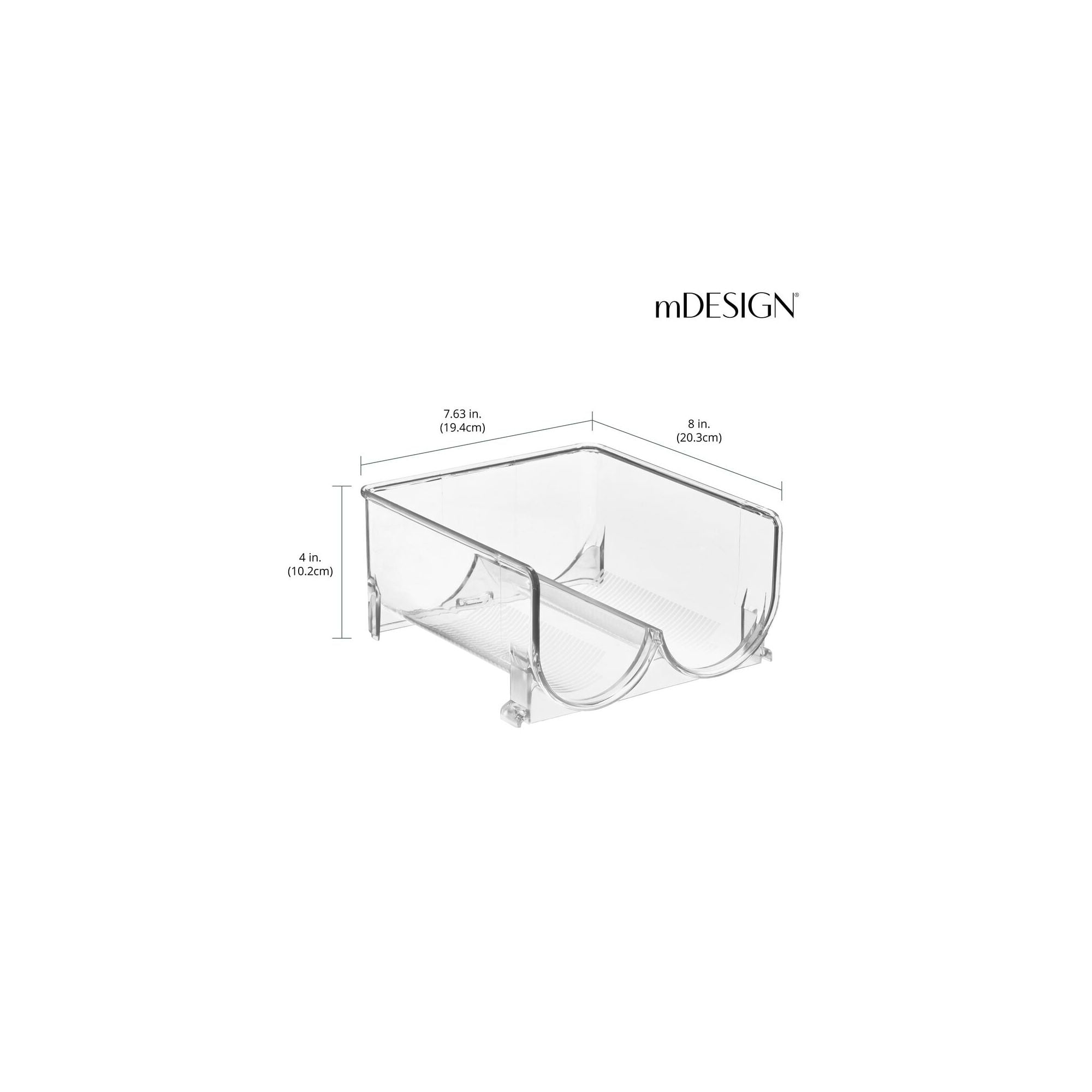 mDesign Plastic Stackable 2 Bottle Water Bottle Storage Organizer Rack - 8 Pack, Clear - Image 3