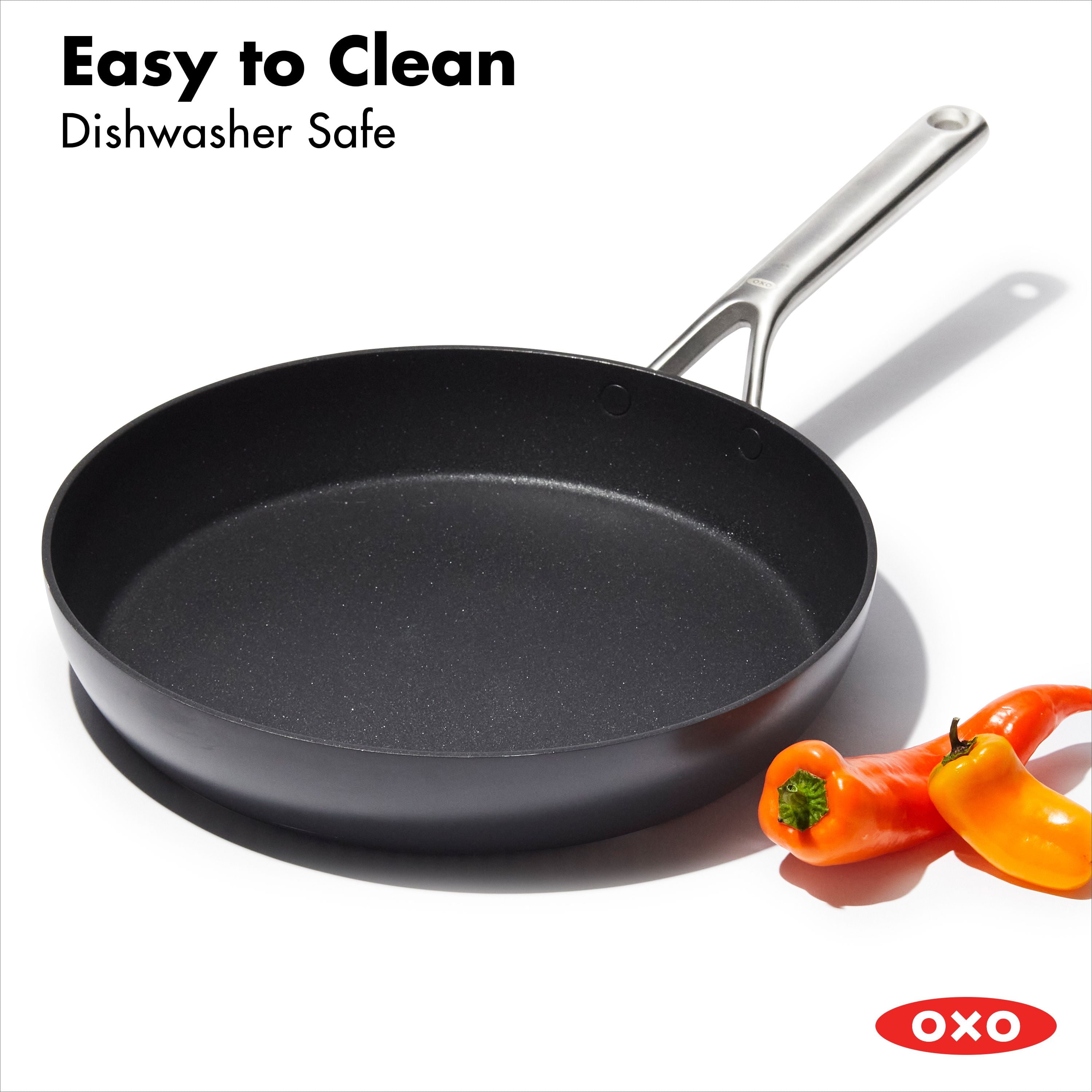 OXO 12" Professional Hard Anodized Frying Pan Skillet Nonstick Induction Compatible Oven Safe, Ceramic Black - Image 7