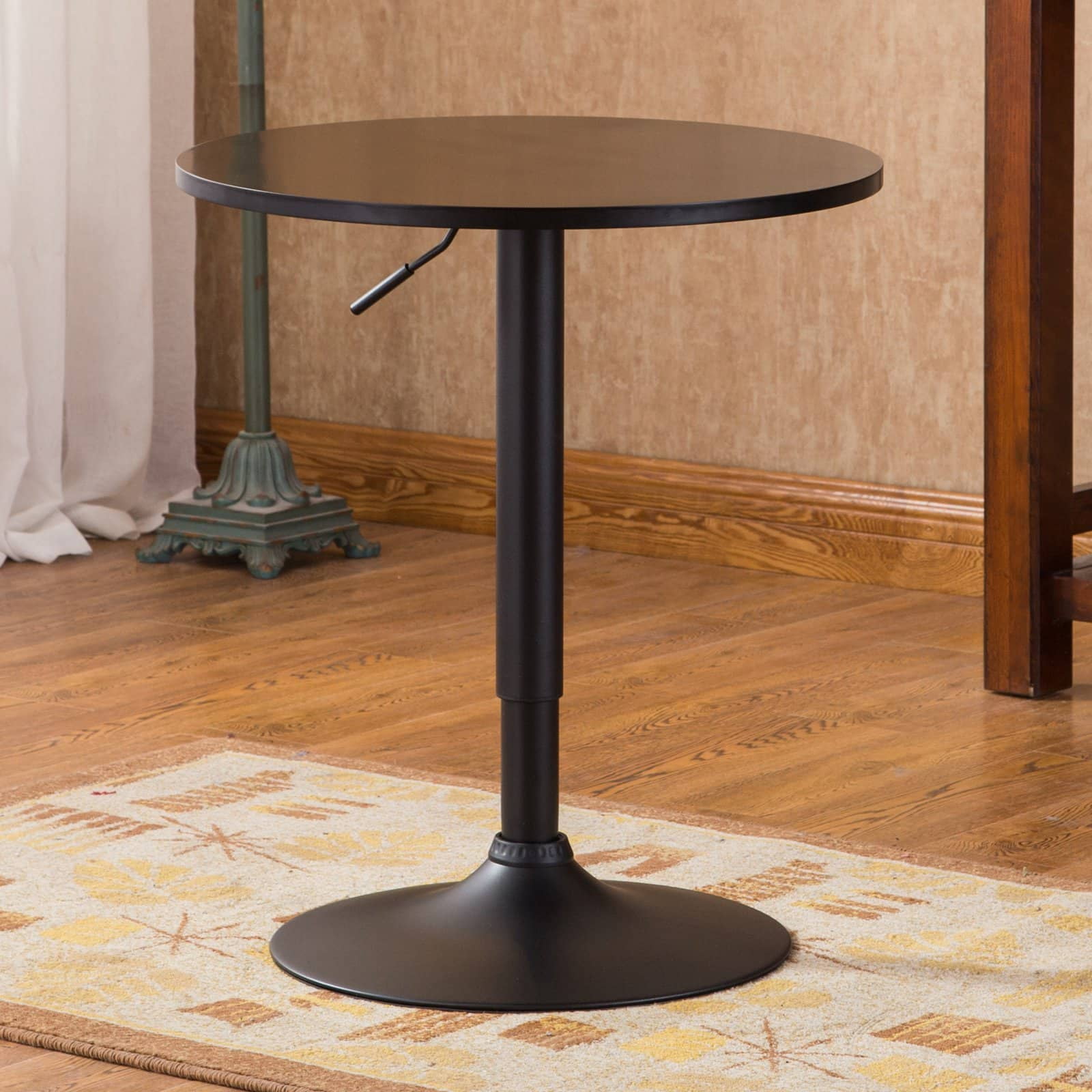 Belham Round Adjustable Height Bar Table in Black - Image 2