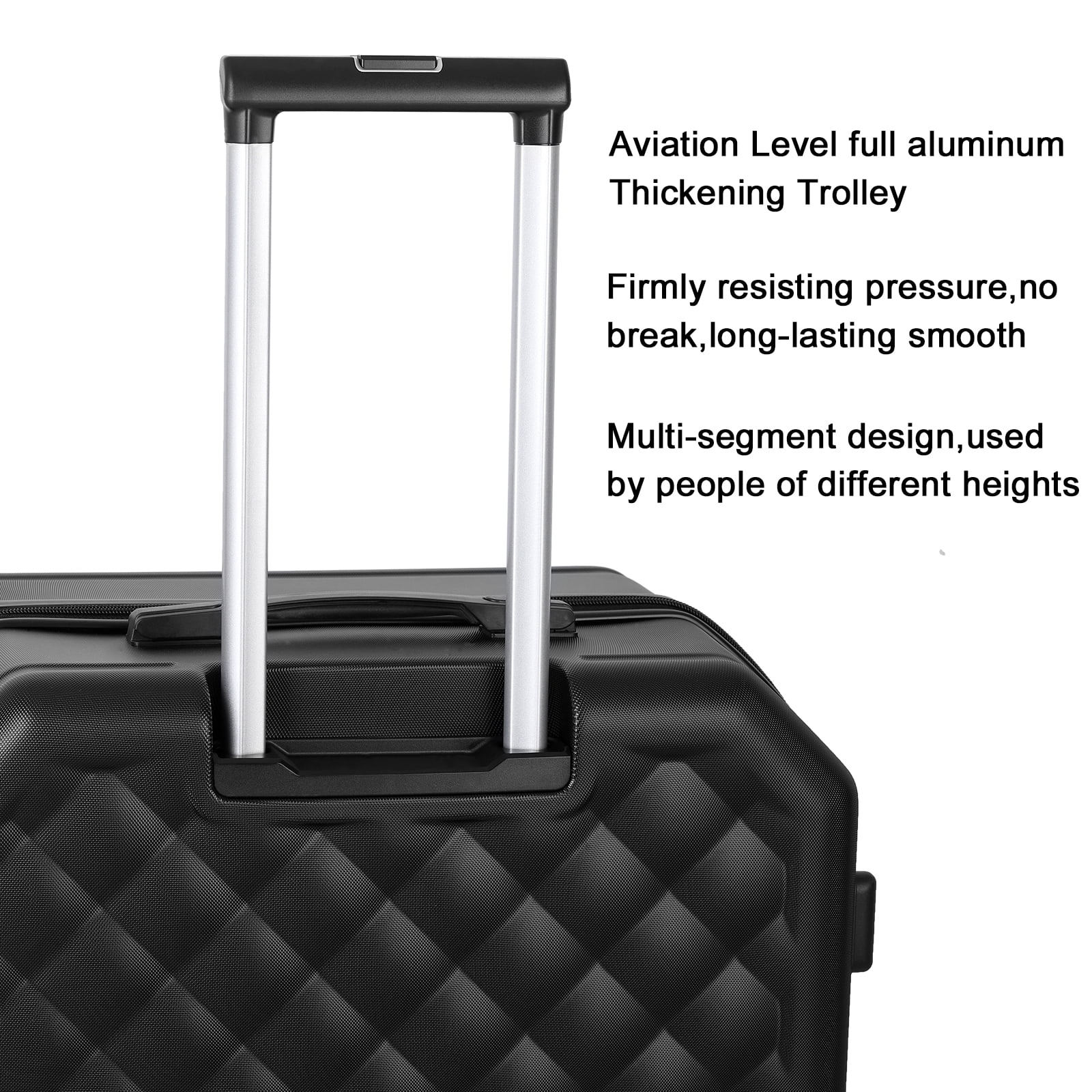 Hikolayae Cottoncandy Collection Hardside Spinner Luggage Sets in Raven Black, 3 Piece - TSA Lock - Image 2