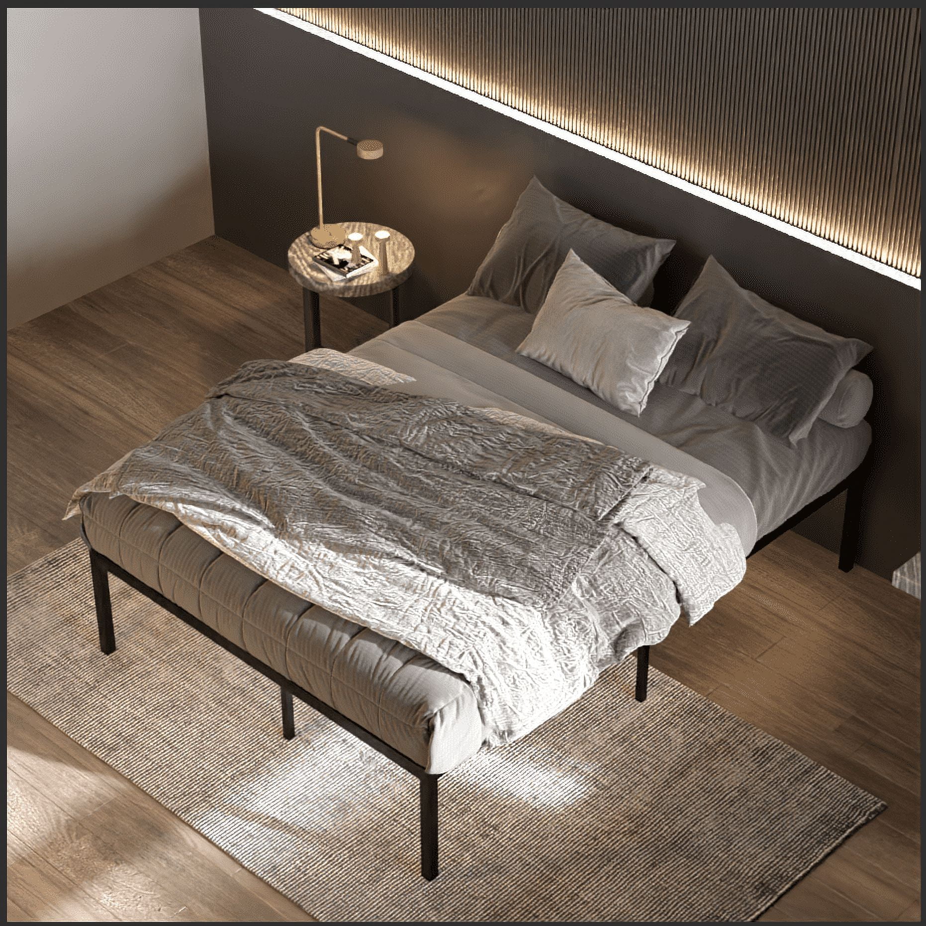 Yoneston 18" King Size Steel Platform Bed Frame for Kids Students with Under-Bed Storage - Image 4