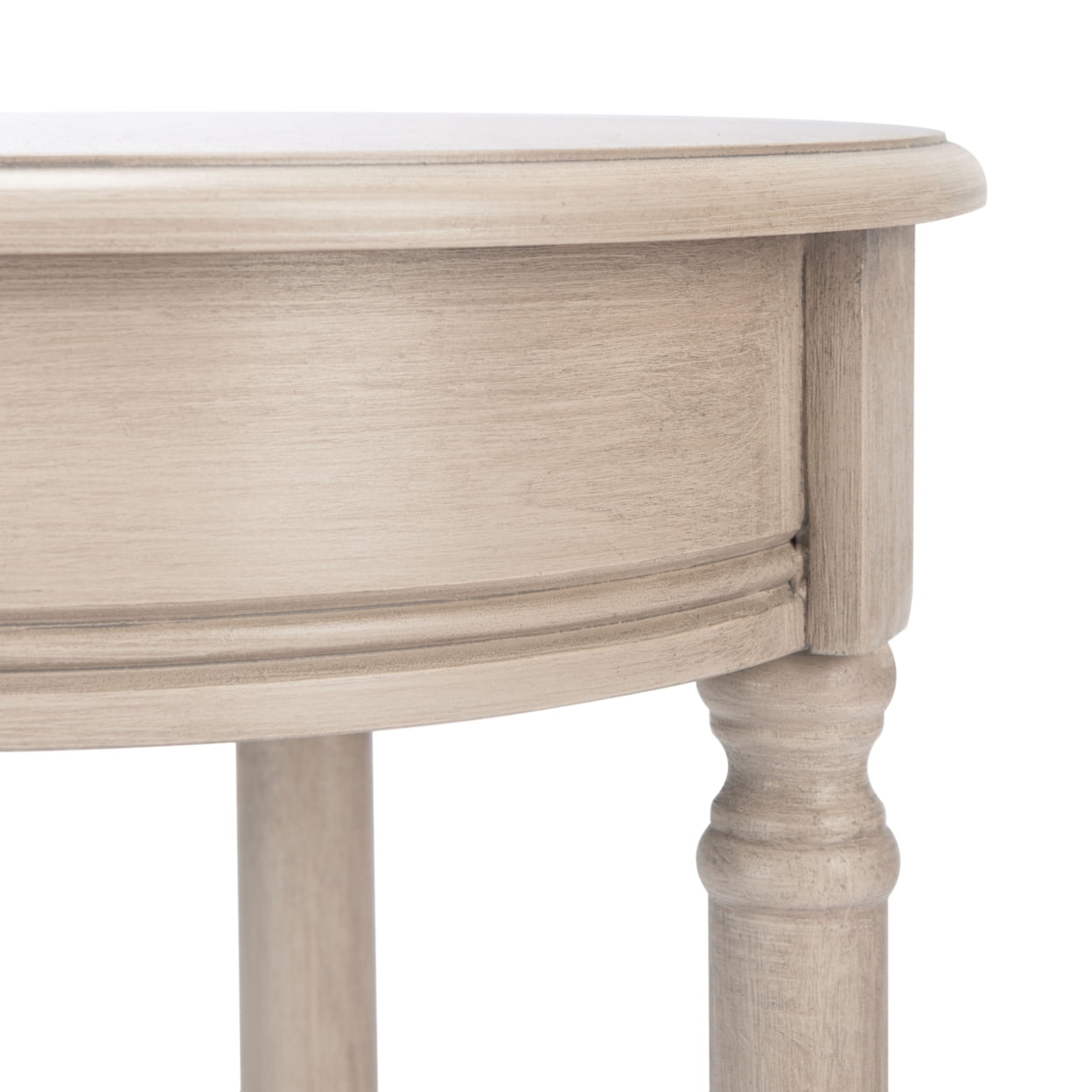 SAFAVIEH Tinsley Solid Rustic Round Accent Table, Greige - Image 5