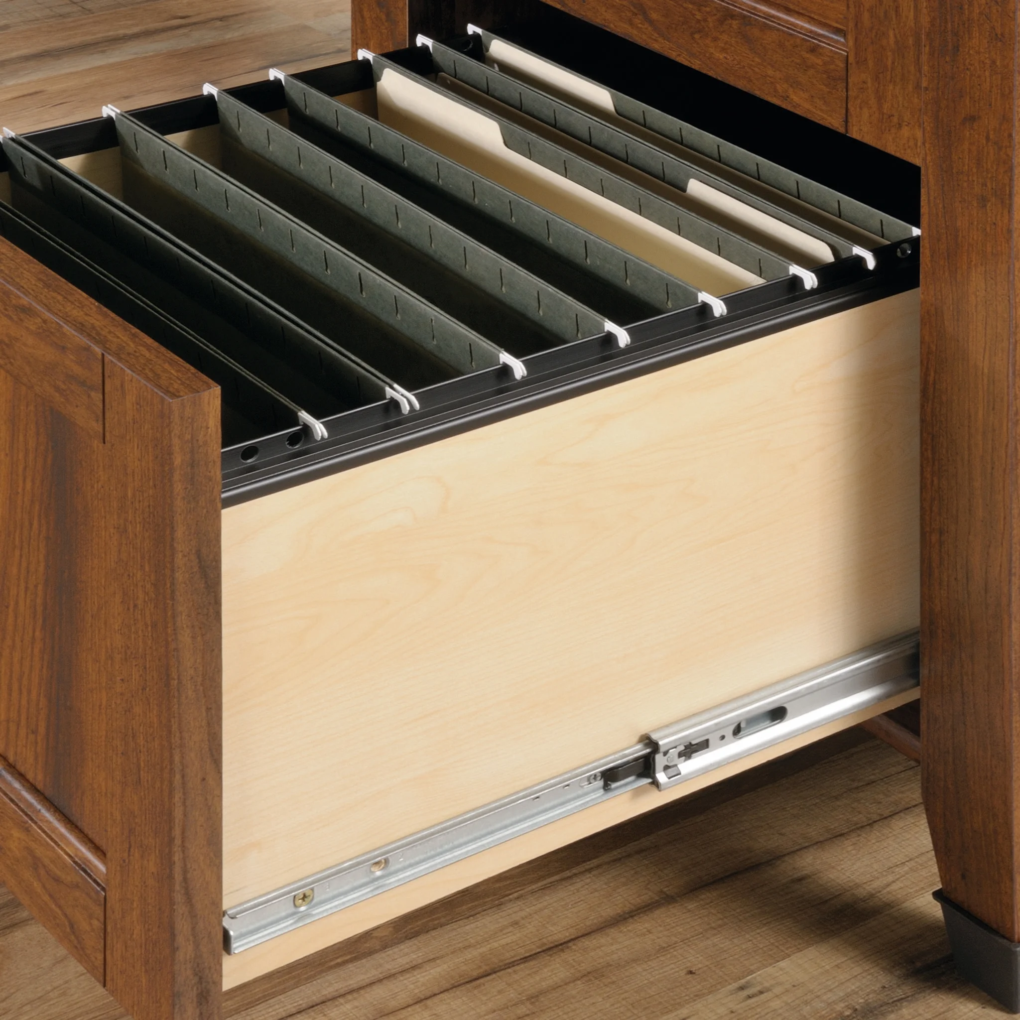 Sauder Carson Forge Corner Computer Desk, Washington Cherry Finish - Image 11