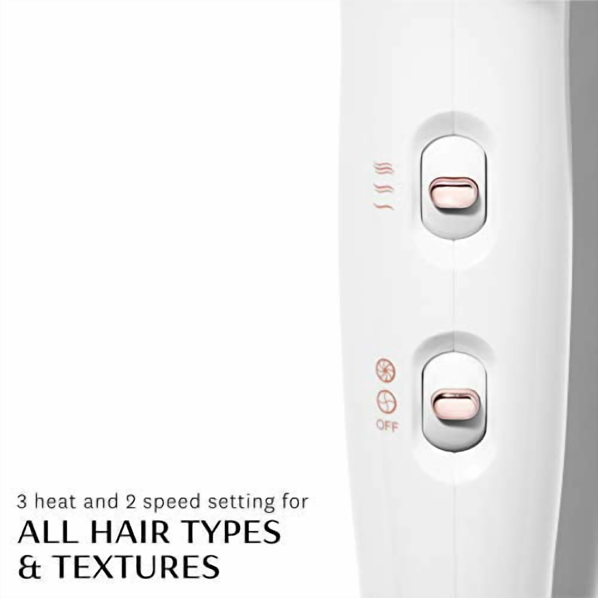 T3 Fit Compact Hair Dryer, White/Rose Gold 1 Count - Image 2