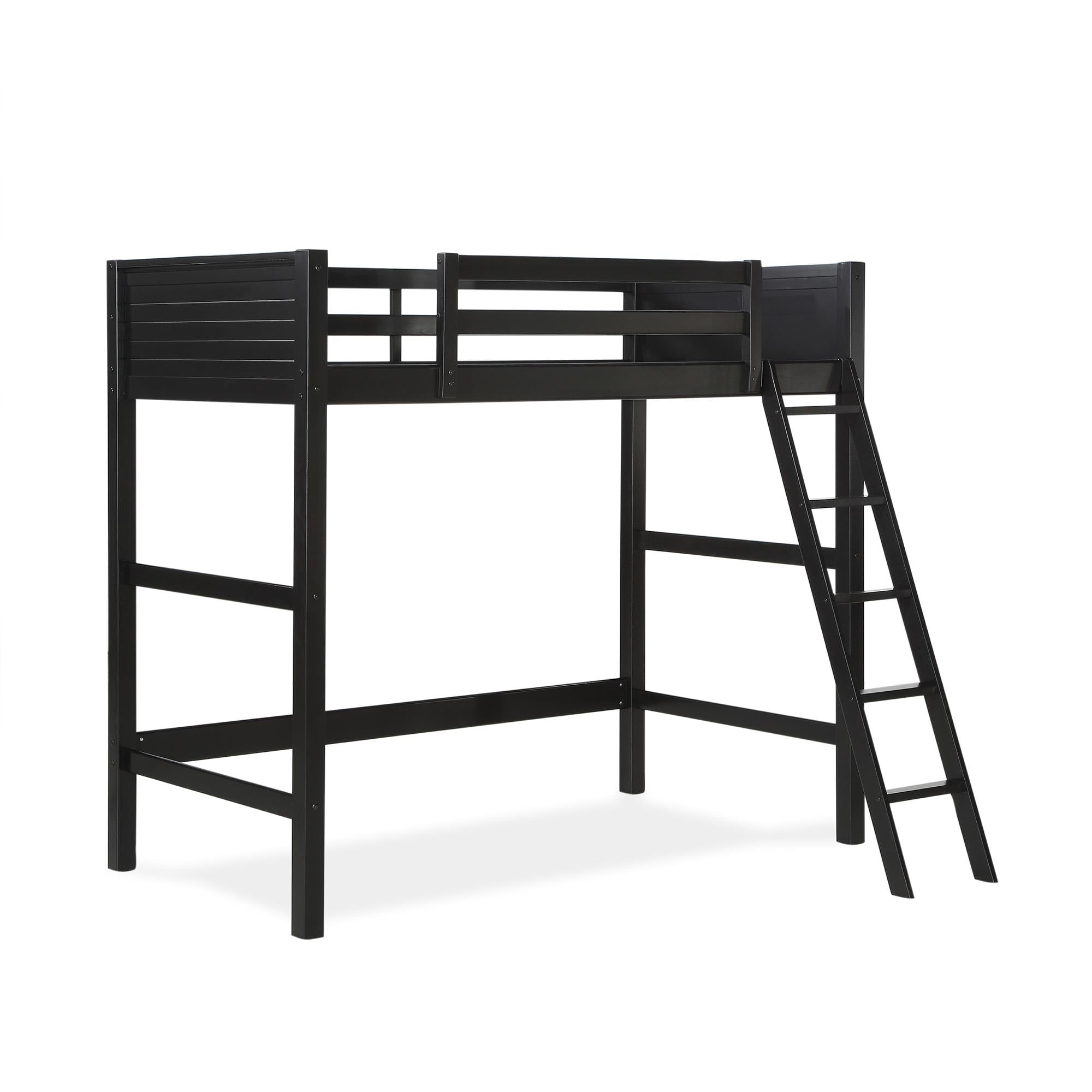 Your Zone Kiarah Twin Loft Bed with Ladder, Black - Image 2