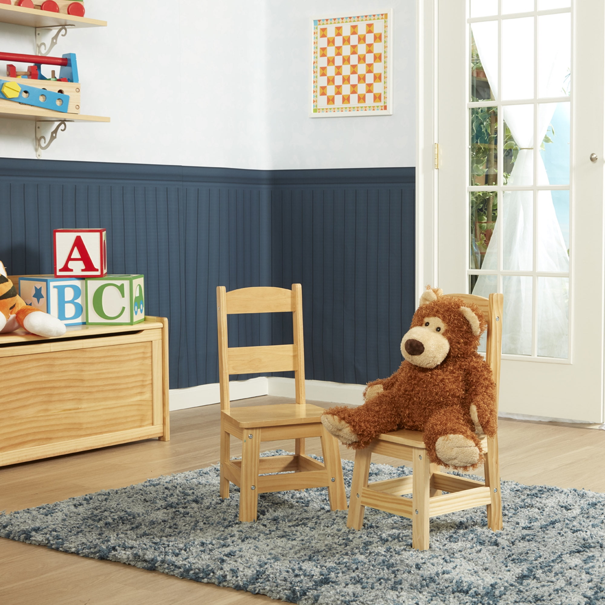 Melissa & Doug Wooden Chairs, Set of 2 - Blonde Furniture for Playroom - Image 8
