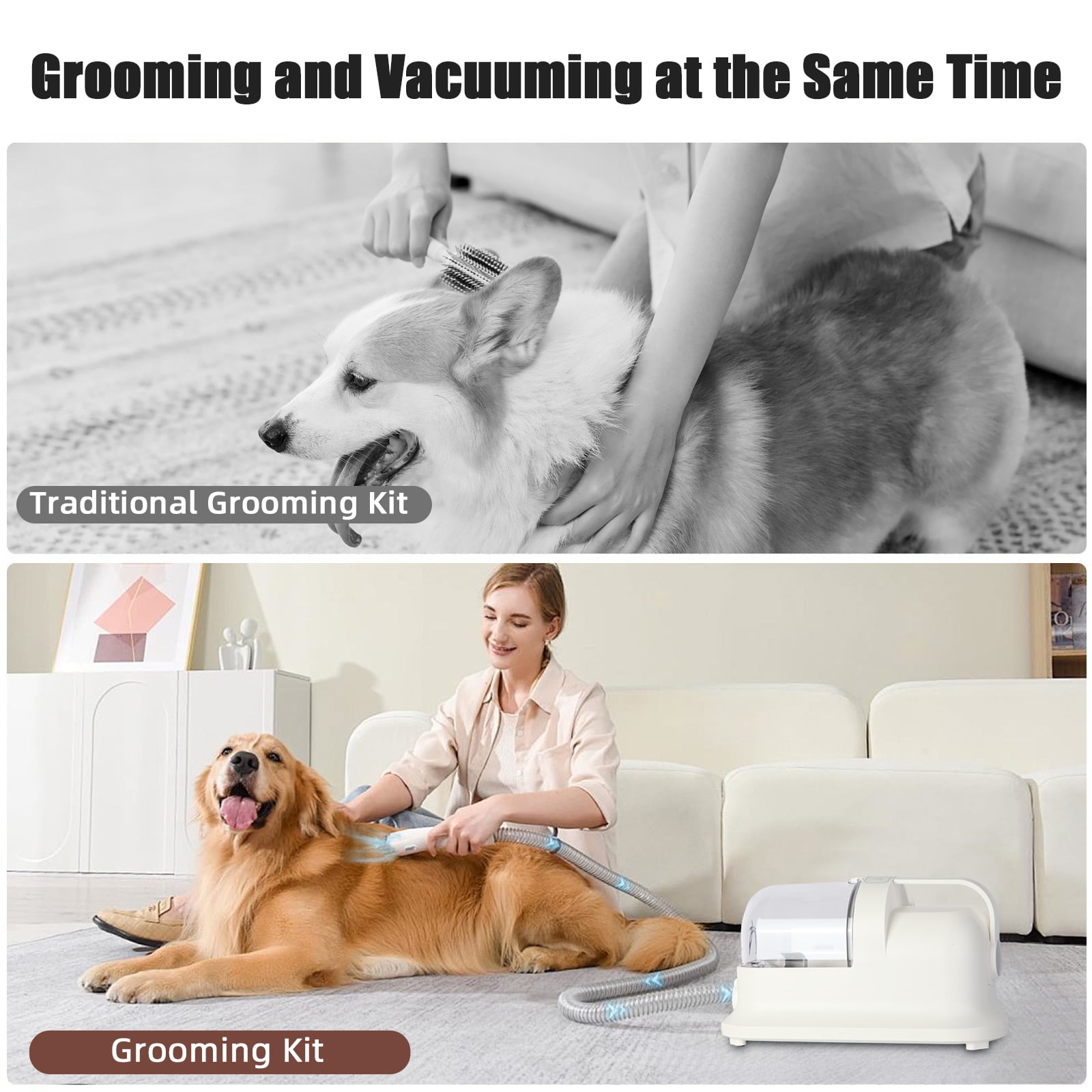Nanafrog Dog Grooming Kit &Vacuum Pet Grooming Vacuum with 12kPa Maximum Suction Power, 1.4L - Image 7