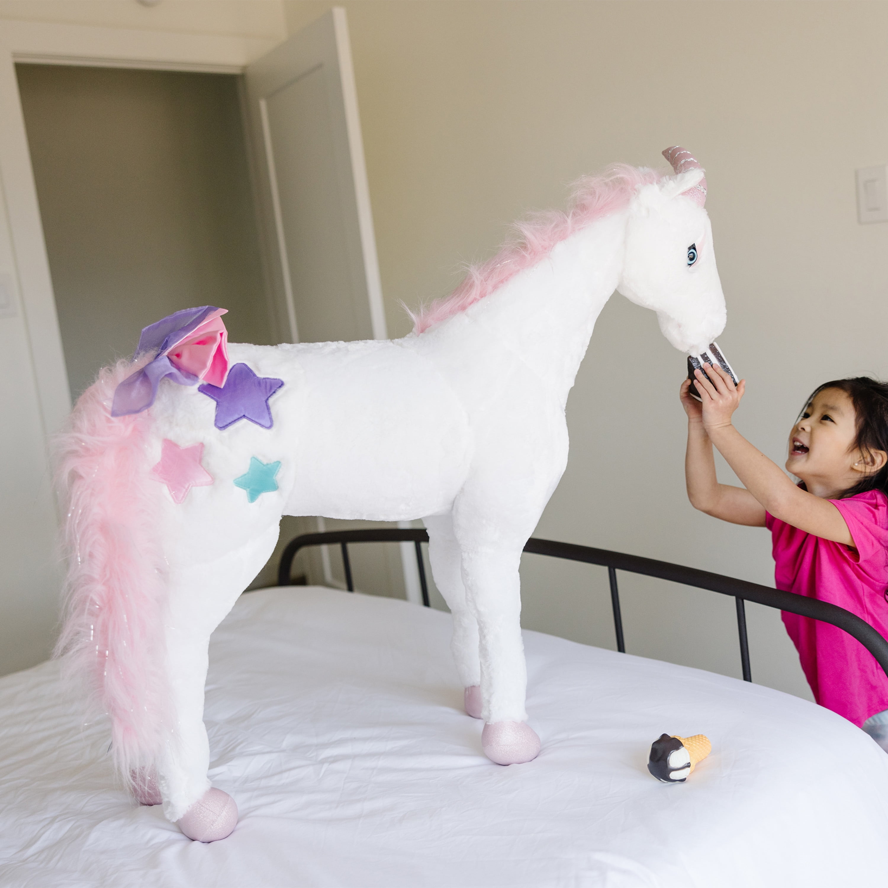 Melissa & Doug Giant Unicorn - Lifelike Plush Stuffed Animal (over 2 feet tall) - Image 9