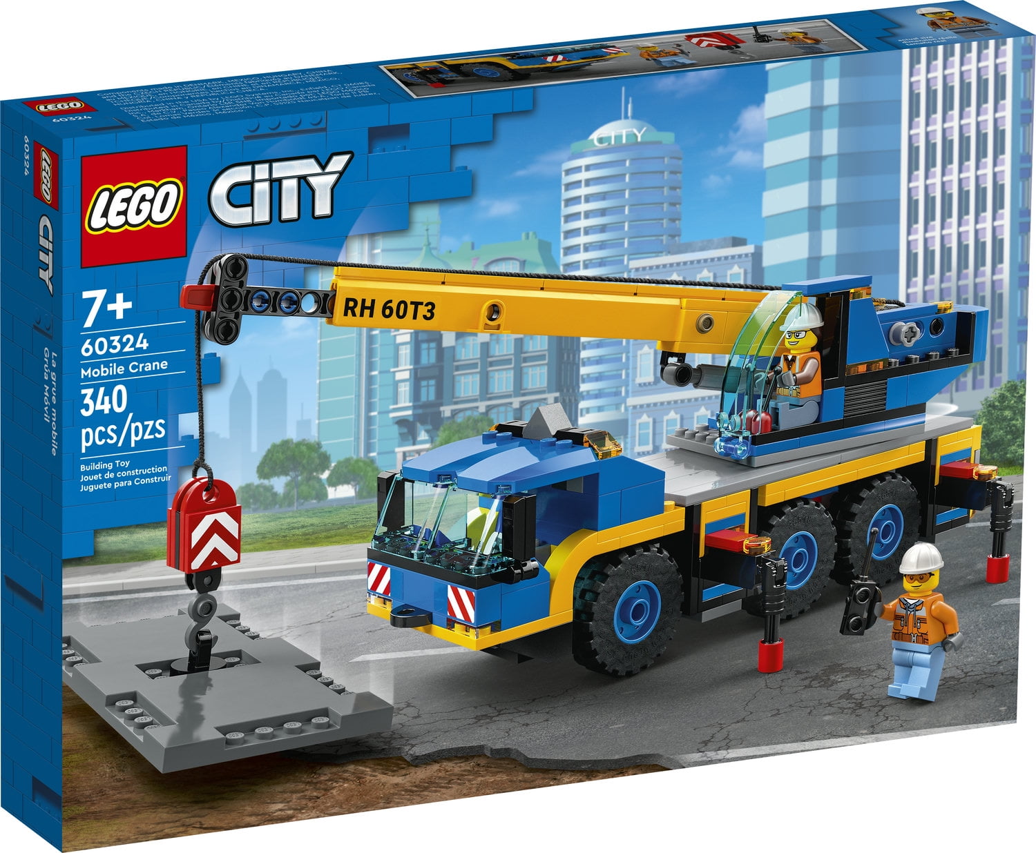 LEGO City Great Vehicles Mobile Crane Truck Toy Building Set 60324 - Construction Vehicle Model, Featuring 2 Minifigures with Tool Toys Kit and Road Plate, Playset for Boys and Girls Ages 7+ - Image 8