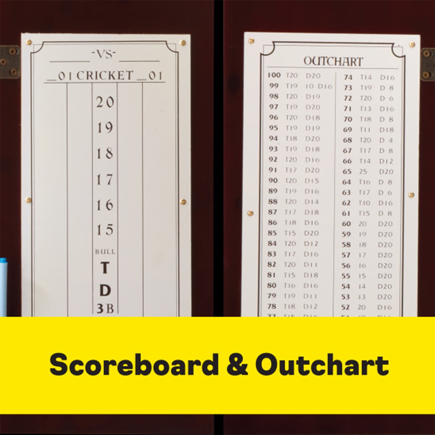 Viper Hudson Steel Tip Dartboard Cabinet with Scoreboard, Mahogany - Image 6