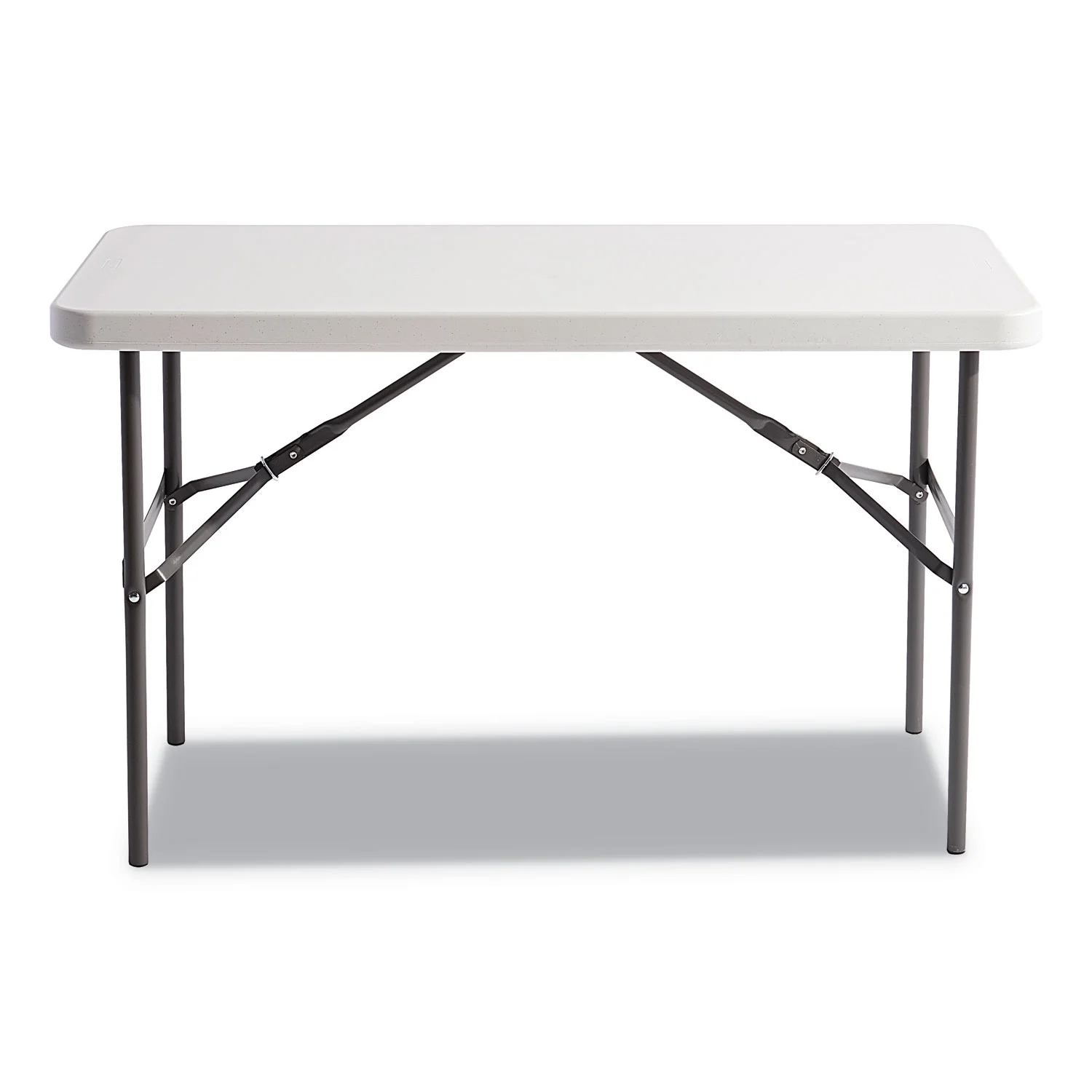 Alera Banquet Folding Table, Rectangular, Radius Edge, 48 x 24 x 29, Platinum/Charcoal - Image 3