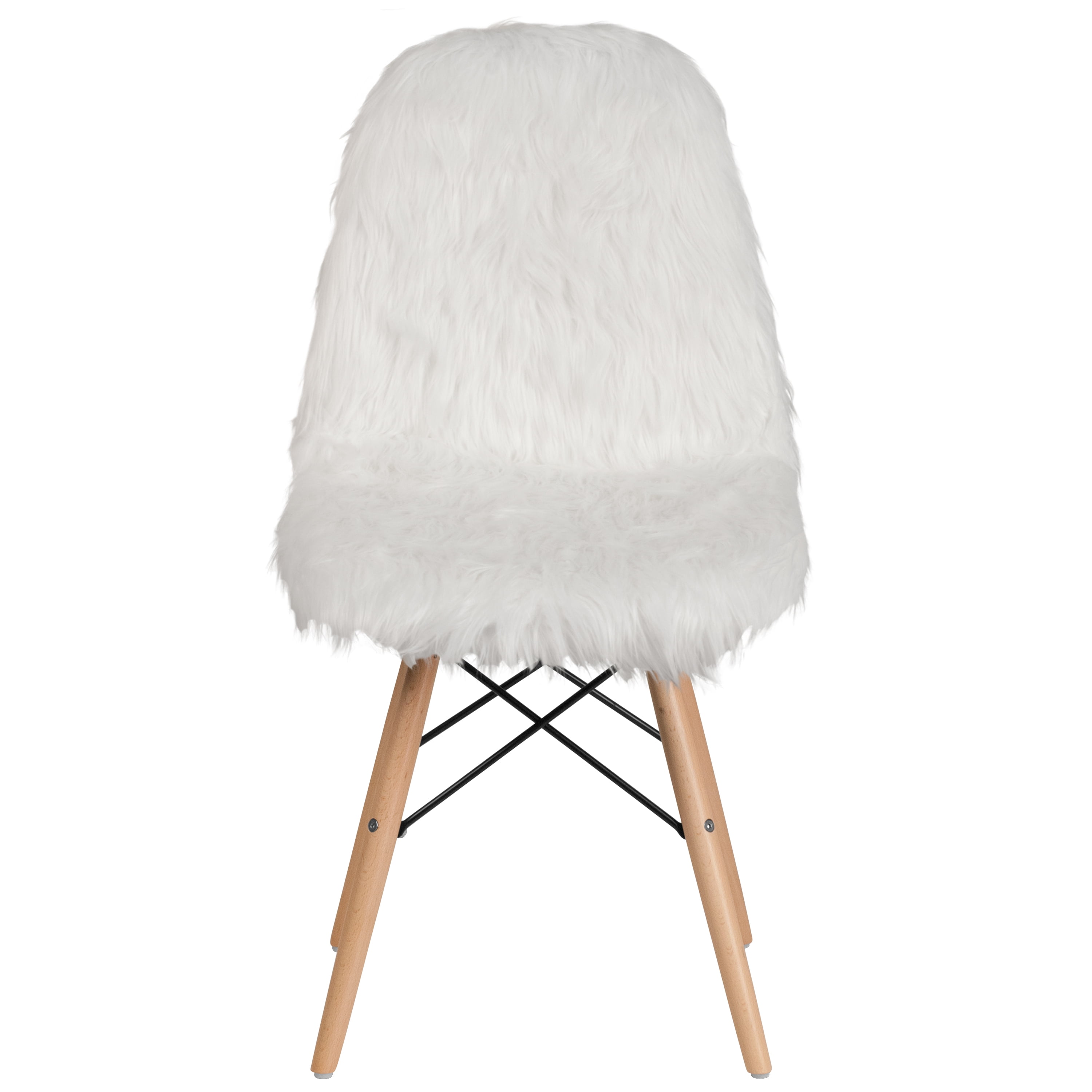 Flash Furniture Calvin Shaggy Dog White Accent Chair - Image 6