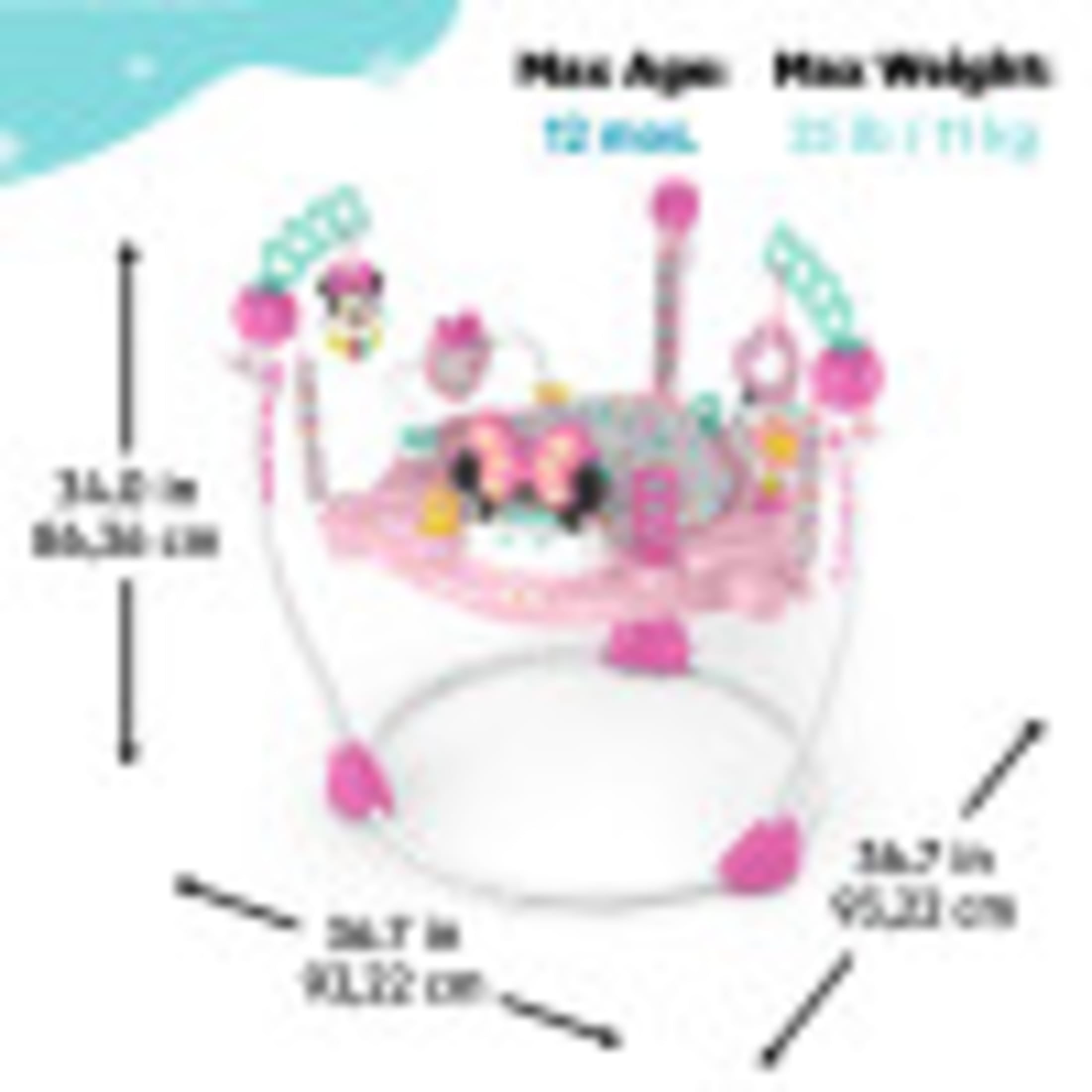 Disney Baby Minnie Mouse Forever Besties Infant Activity Center Jumper, Pink, Unisex, Infants Ages 6 Months to 1 Year - Image 10