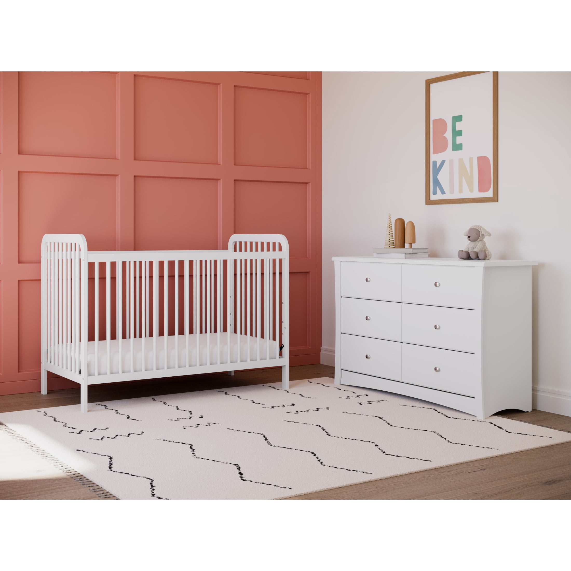 Storkcraft Crescent 6 Drawer Nursery Dresser, White - Image 2