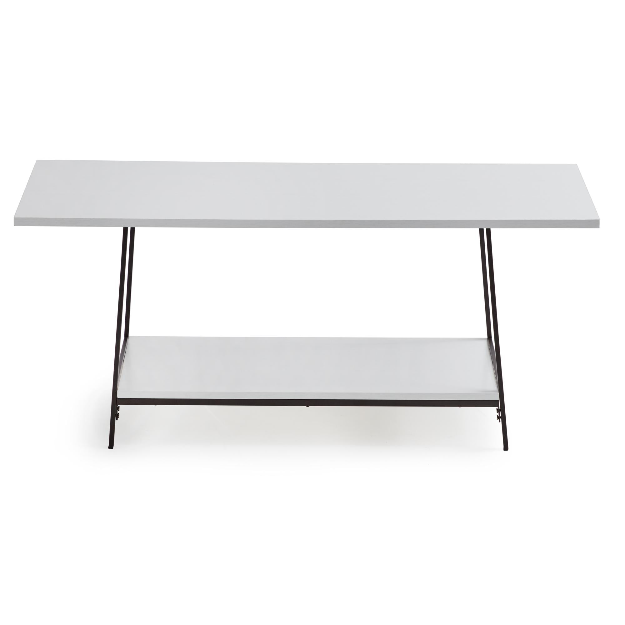 Gap Home Wood and Metal Rectangle Coffee Table, Whitewash Oak - Image 2