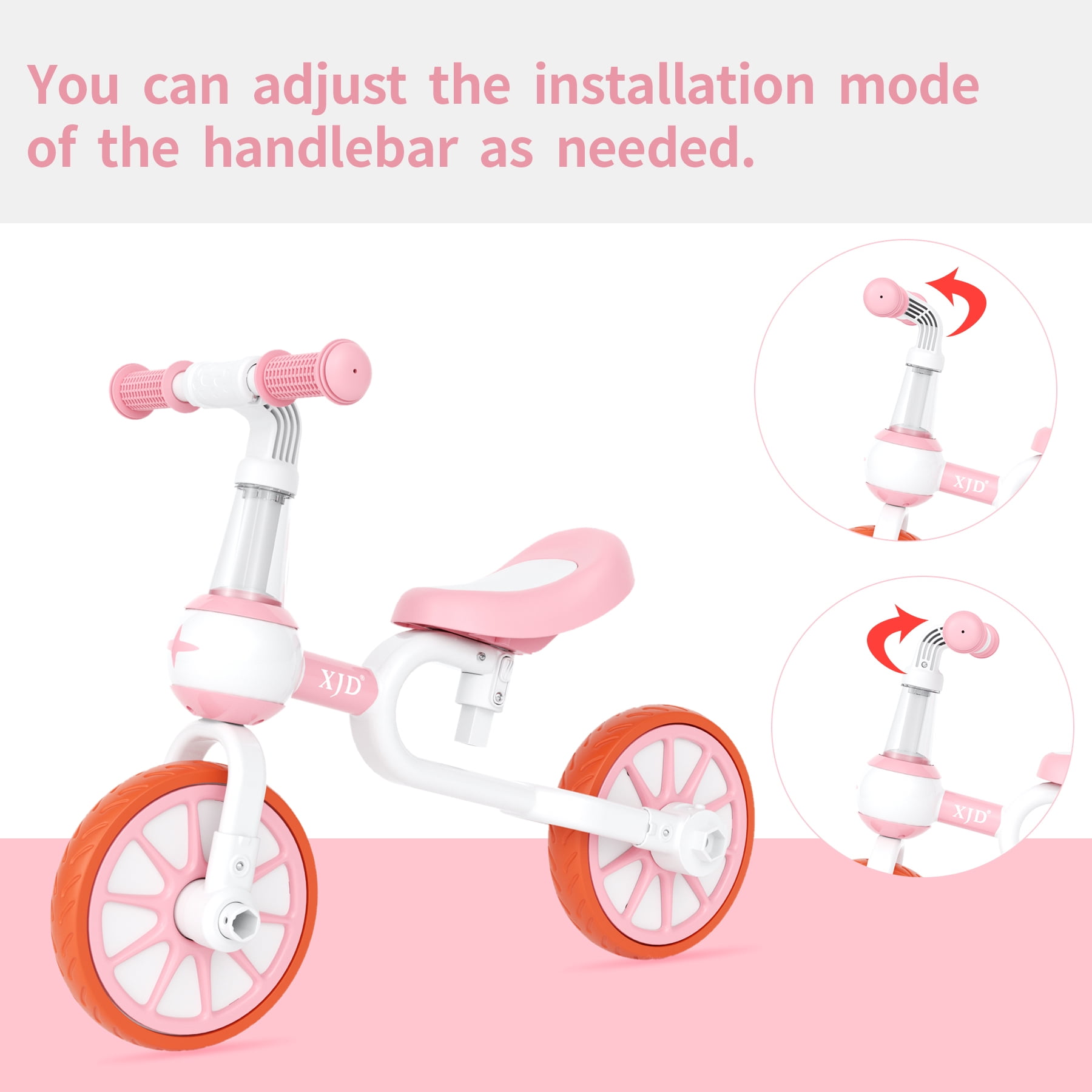 XJD 3-in-1 Toddler Tricycle for 1-5 Years Old Boys Girls Toddler Bike Kids Trikes for Balance Training Baby Bike Infant Trike - Image 3