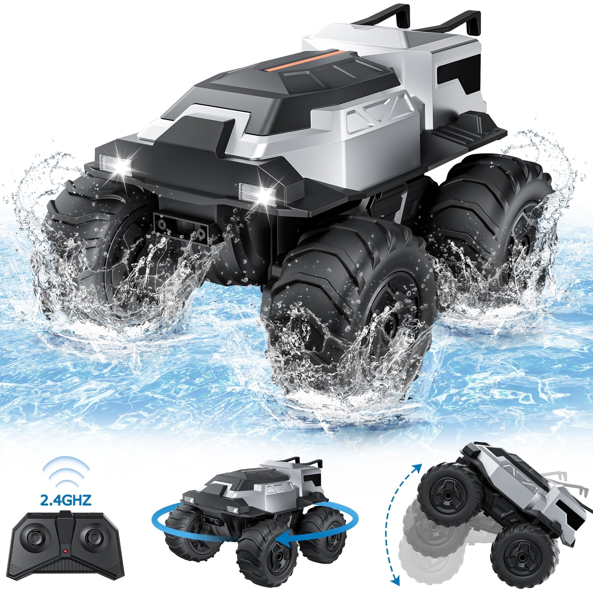 AUOSHI 1:16 Amphibious Remote Control Car Off-Road Pick-up Truck, 4WD Waterproof RC Cars Hobby 2.4GHz RC Trucks Toys for All Terrain, Vehicles Kids Gifts for Boys/Girls Age 6 7 8 9 10-12+ - Image 8