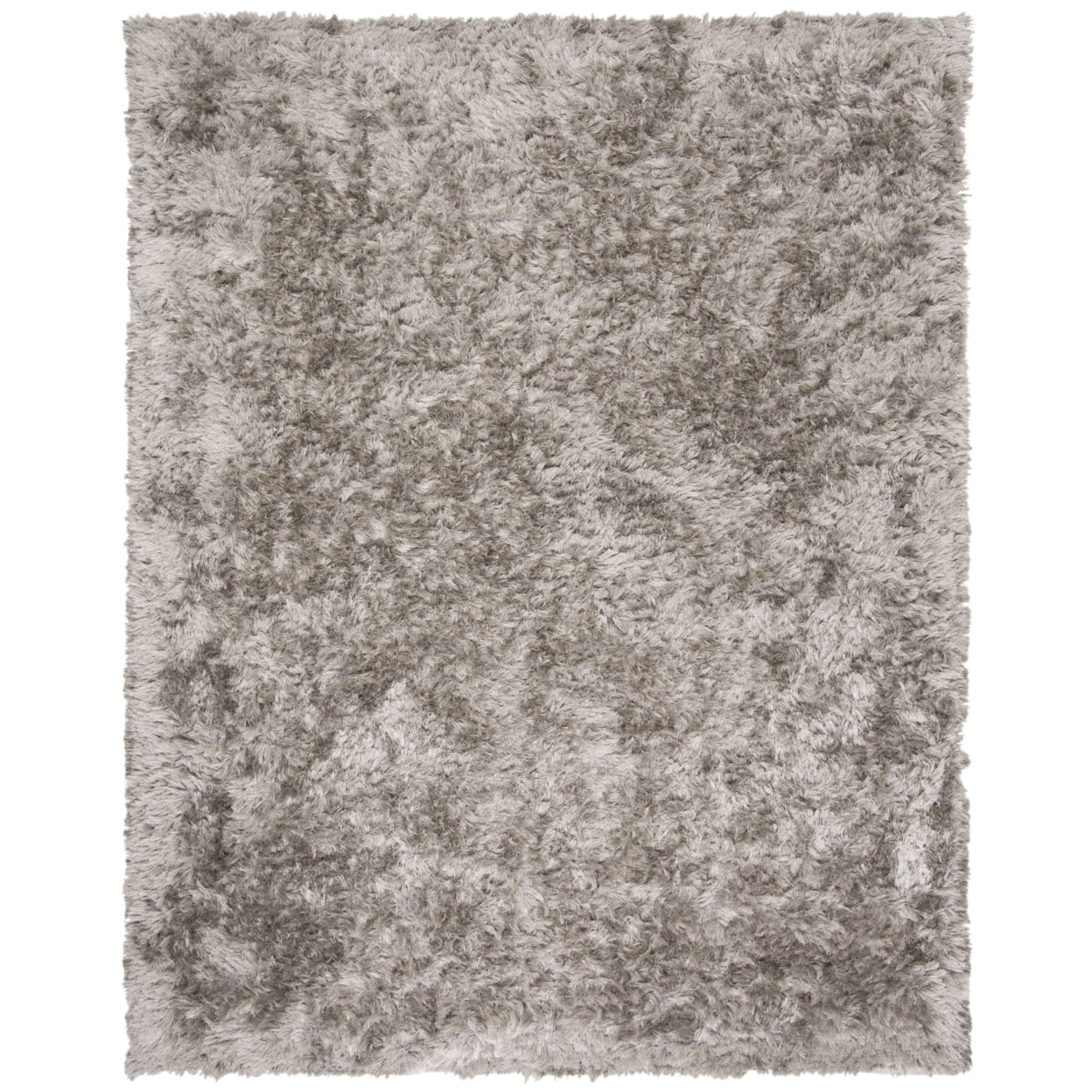SAFAVIEH Riviera Comgan Solid Plush Polyester Shag Area Rug, Silver, 3' x 5' - Image 3