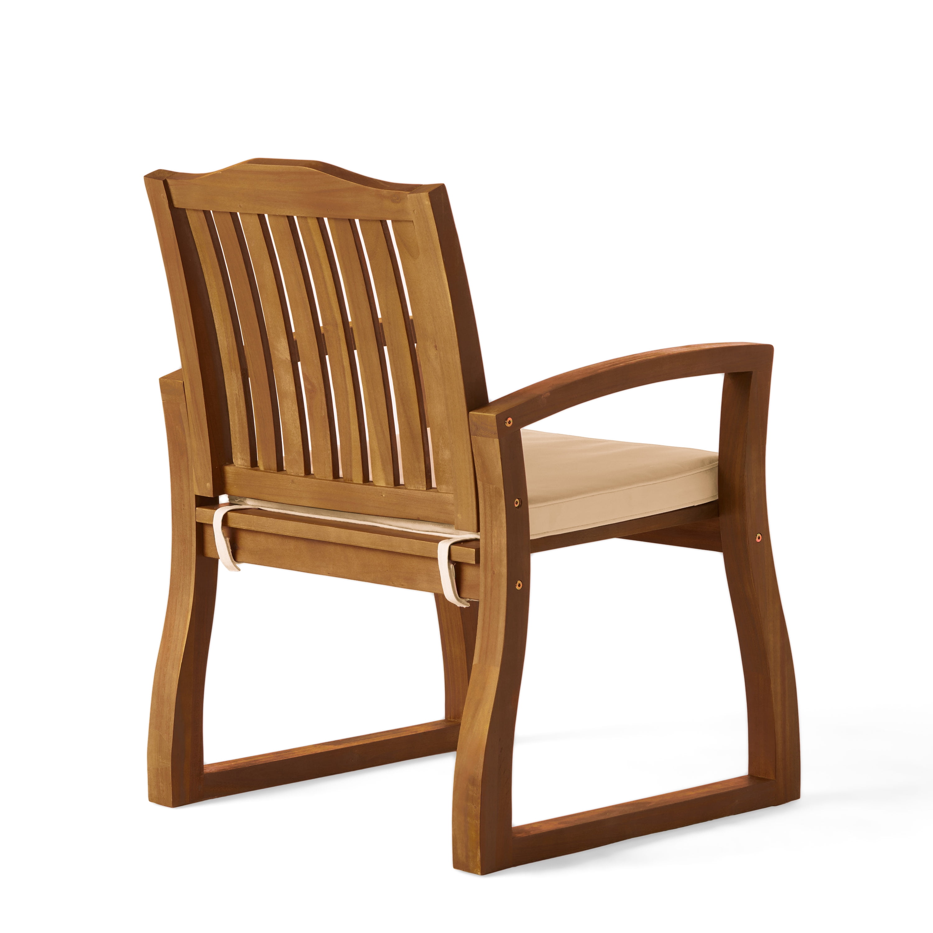 Pearl Outdoor Acacia Wood Dining Chairs, Set of 2, Teak Finish - Image 10