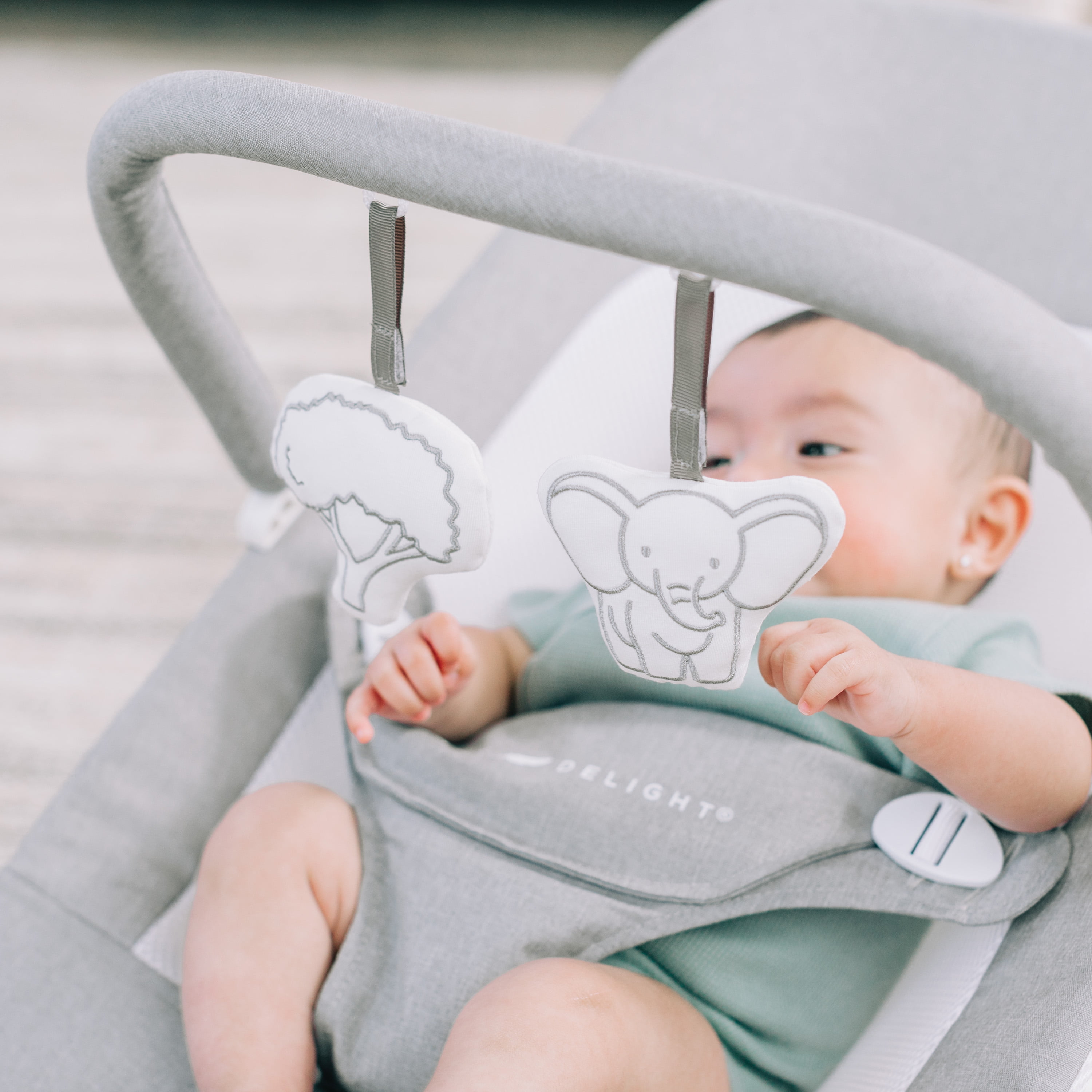 Baby Delight Highland Portable Baby Bouncer, 3-Position, Infants 0-6 Months, Pebble Grey (Unisex) - Image 8