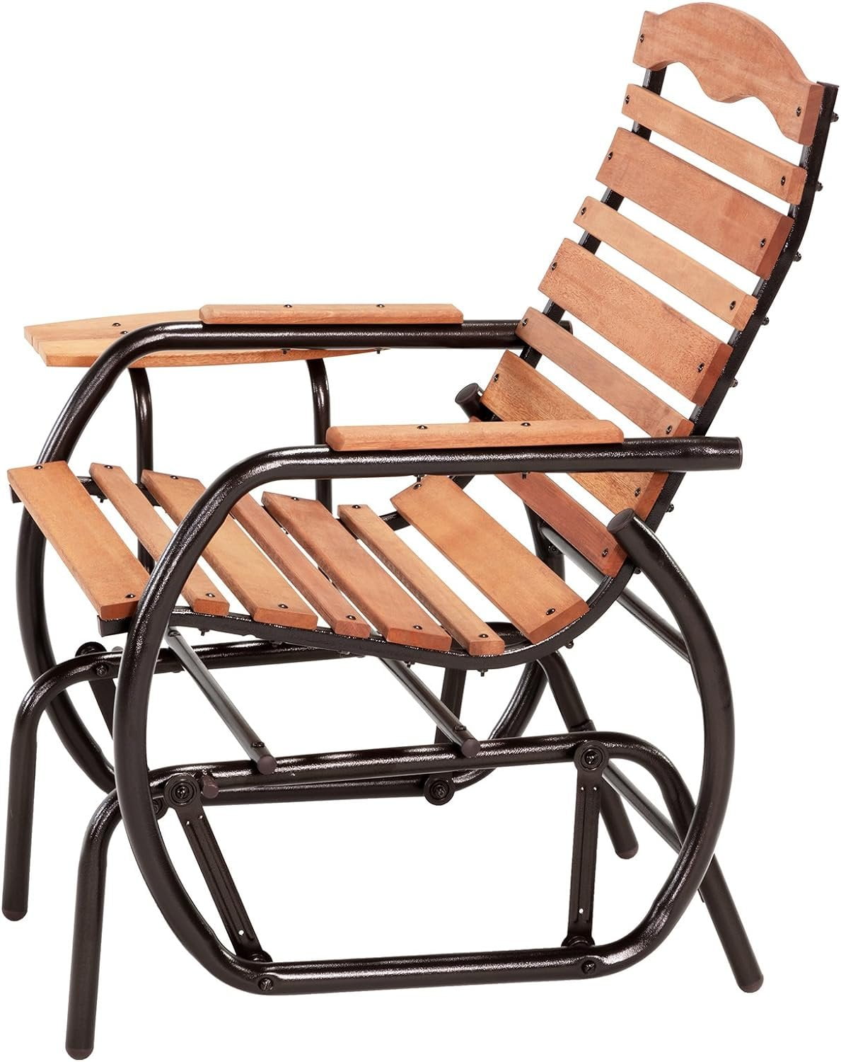 Country Garden Hardwood Glider Chair with Tray in Bronze Frame - Image 2