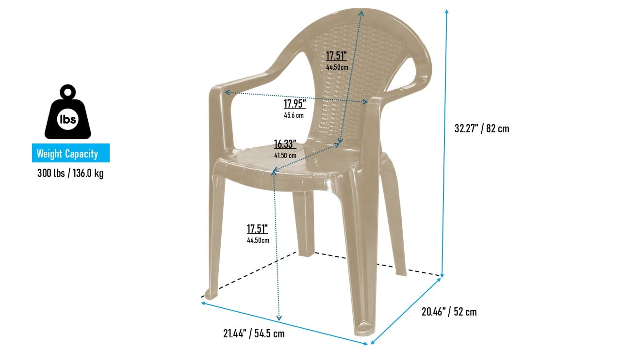 MQ Infinity PP Resin 5 - Piece Outdoor Patio Table and Chairs Set, Taupe - Image 2