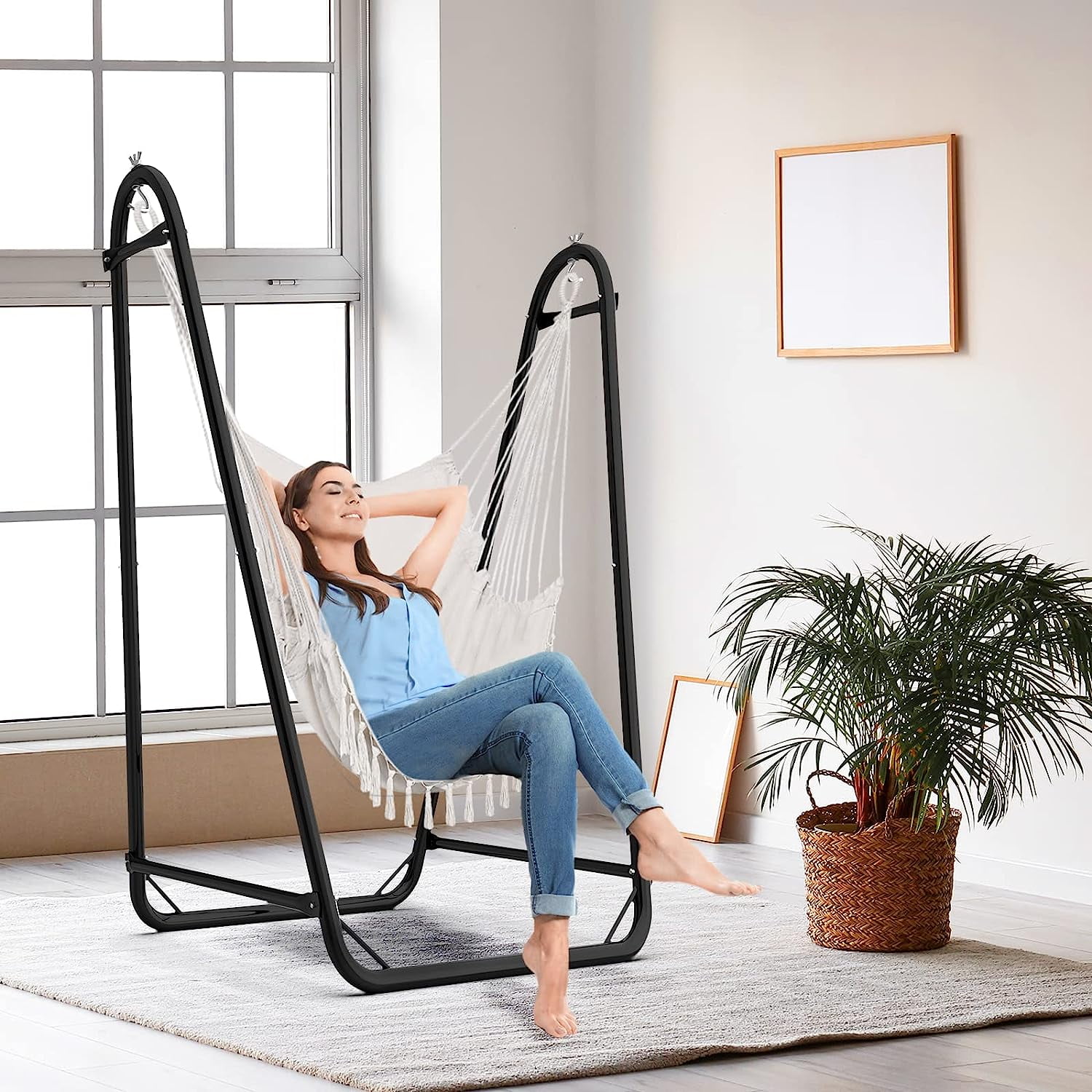 G TALECO GEAR Hammock Chair with Stand for Hanging Swing Chair, Heavy Duty Steel, Max Load 350lbs - Image 4