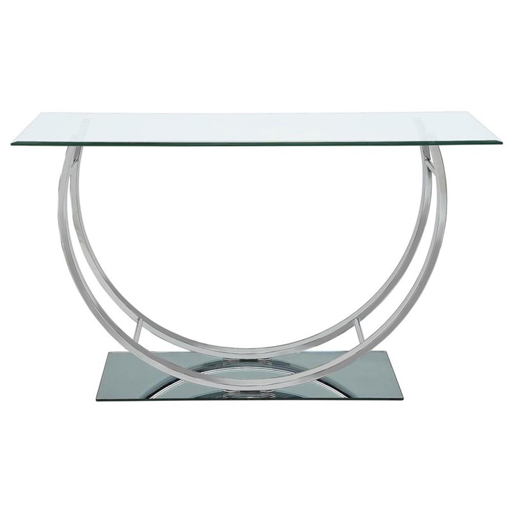 Danville U-shaped Glass Top Entryway Console Table Chrome - Image 2