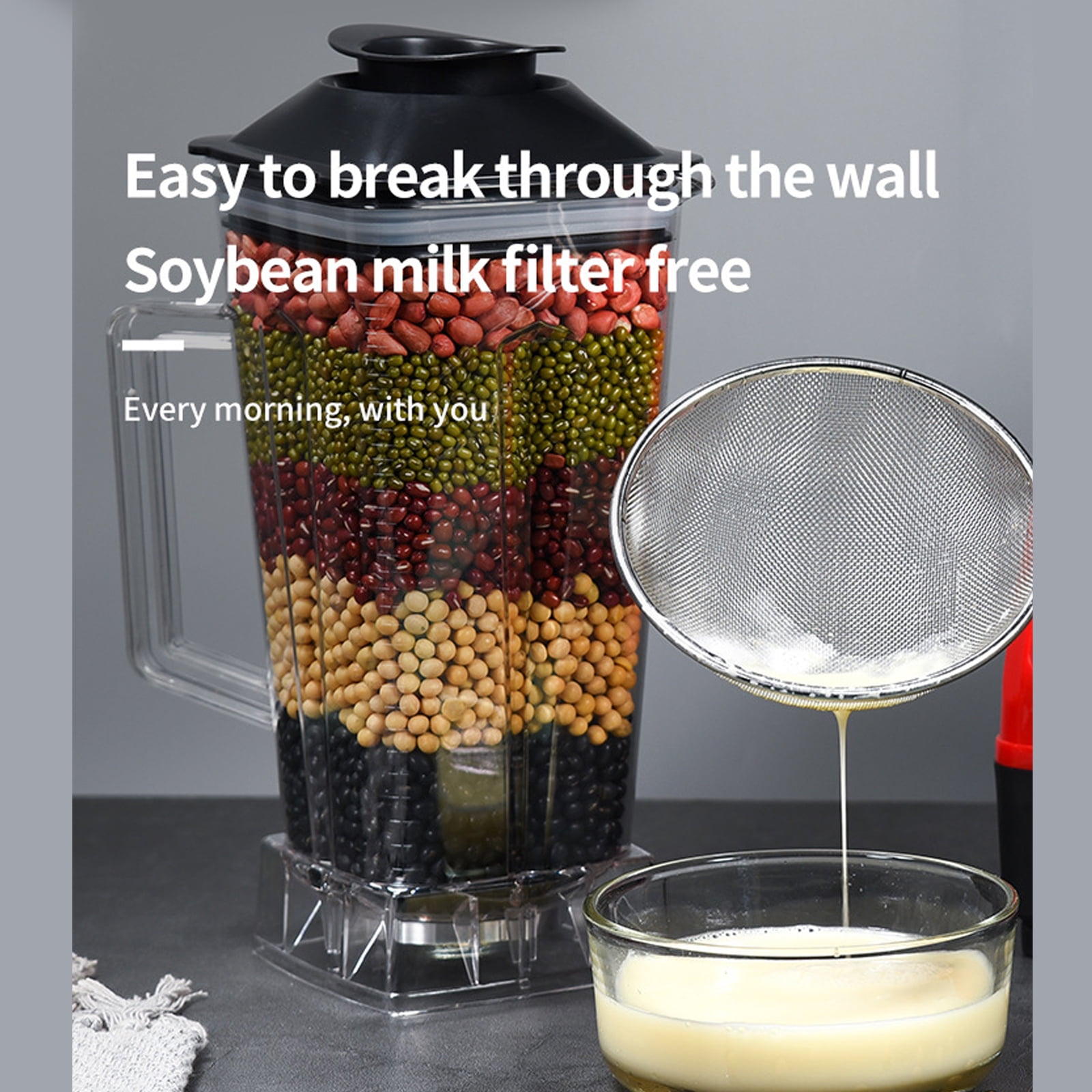 LASIEYO Countertop Blender, Professional Blender for Shakes and Smoothies Food Processor Electric Juicer Squeezer, 3000W 15 Adjustable Speed Control Blender for Kitchen Ice Crush Fruit Drinks, Red 2L - Image 6