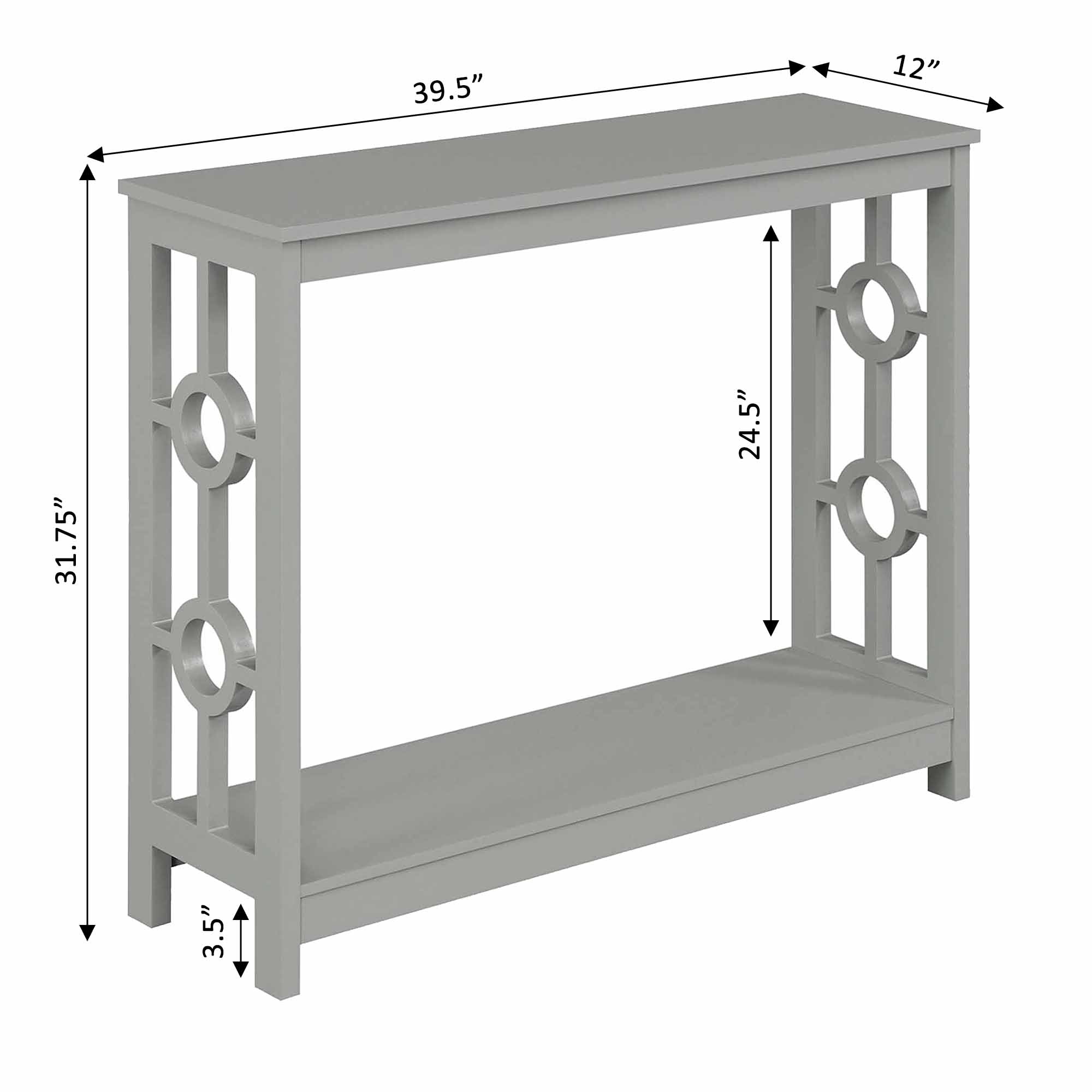 Convenience Concepts Contemporary Ring Console Table with Shelf, Gray - Image 4