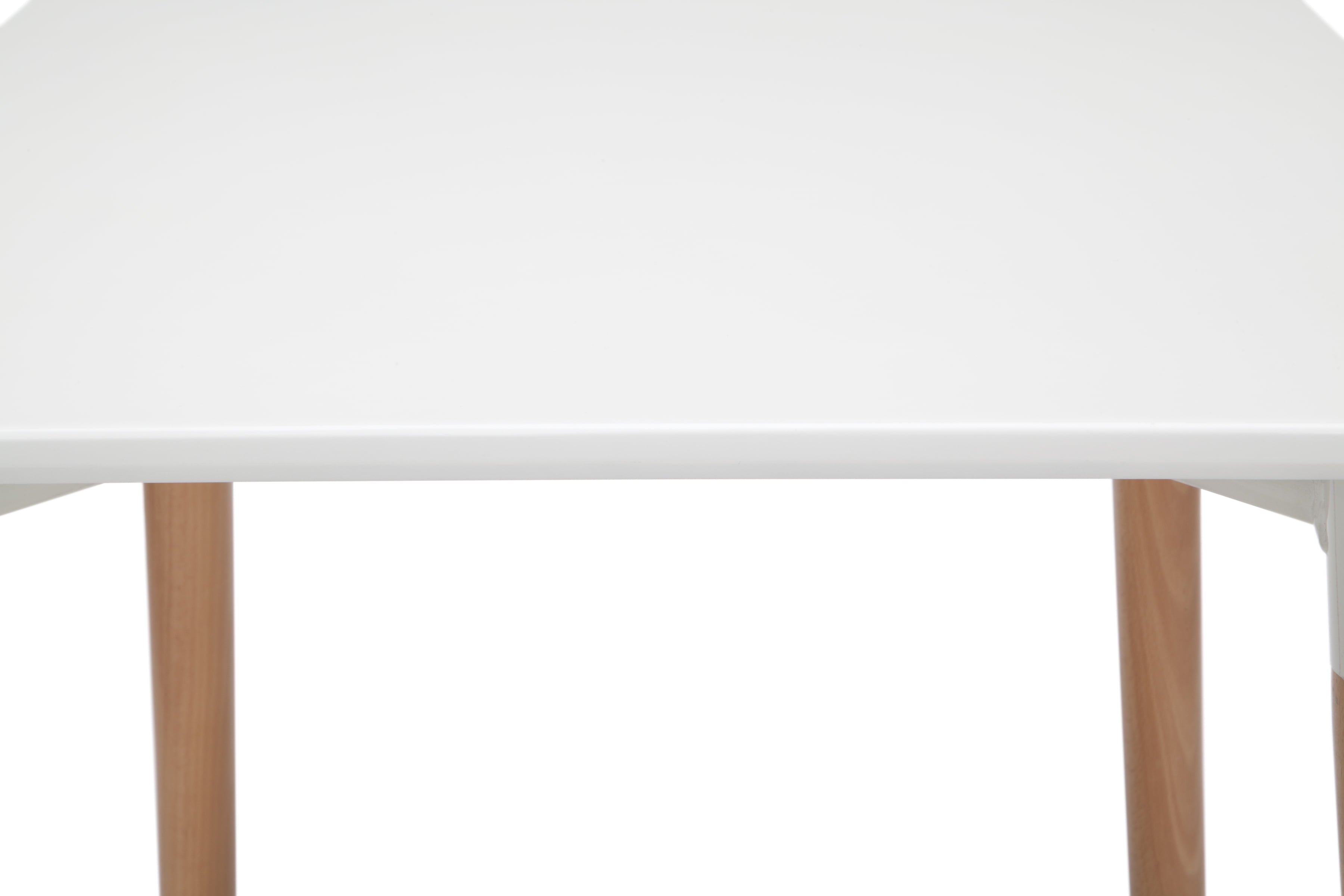 OFM Mid Century Modern 24" Square Dining Table, Solid Wood Legs, White - Image 10