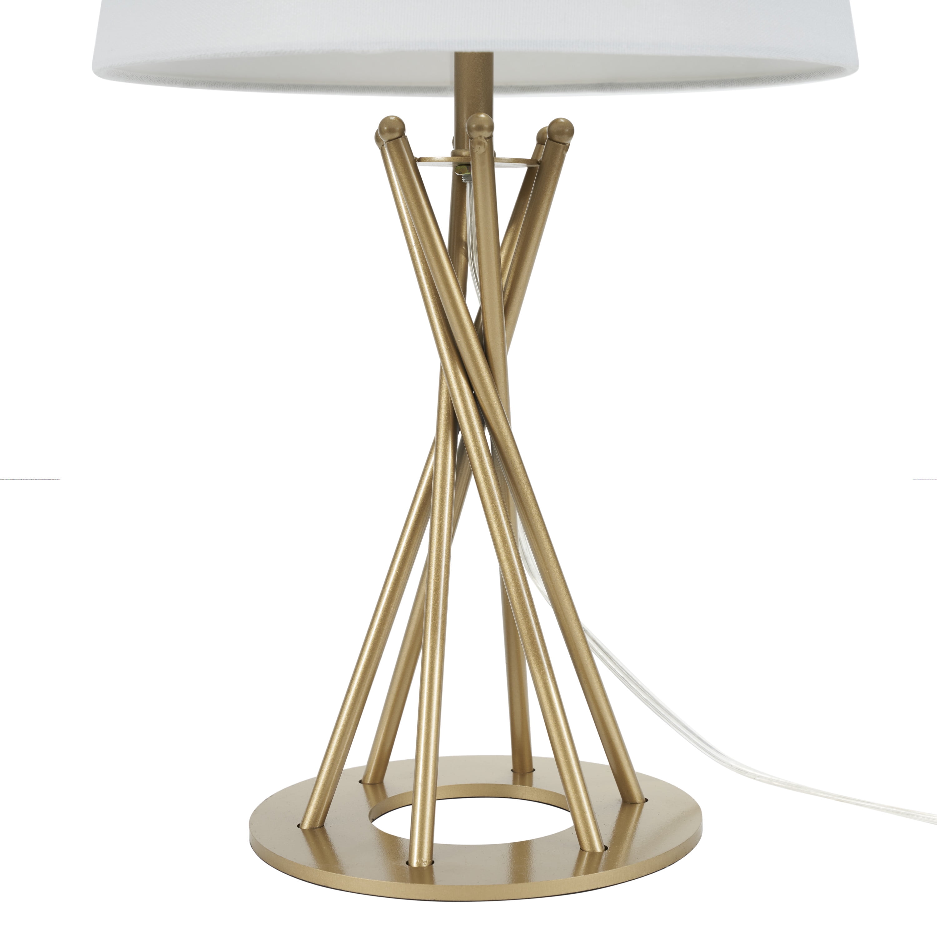 Nourison 23" Gold Metal Twist Accent Table Lamp, Modern, Contemporary for Bedroom, Living Room, Office, End Table - Image 3