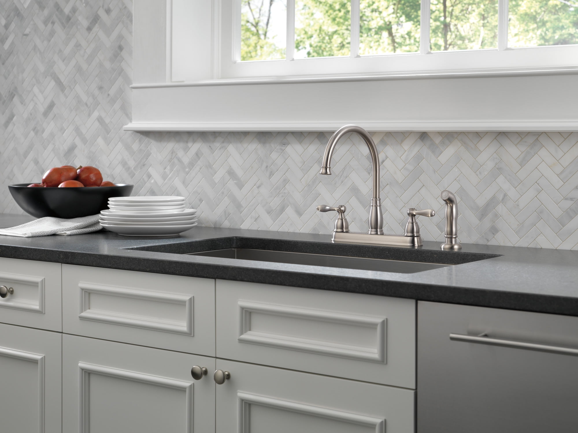 Delta Windemere Two-Handle Kitchen Faucet - 21996LF-SS - Stainless - Image 2