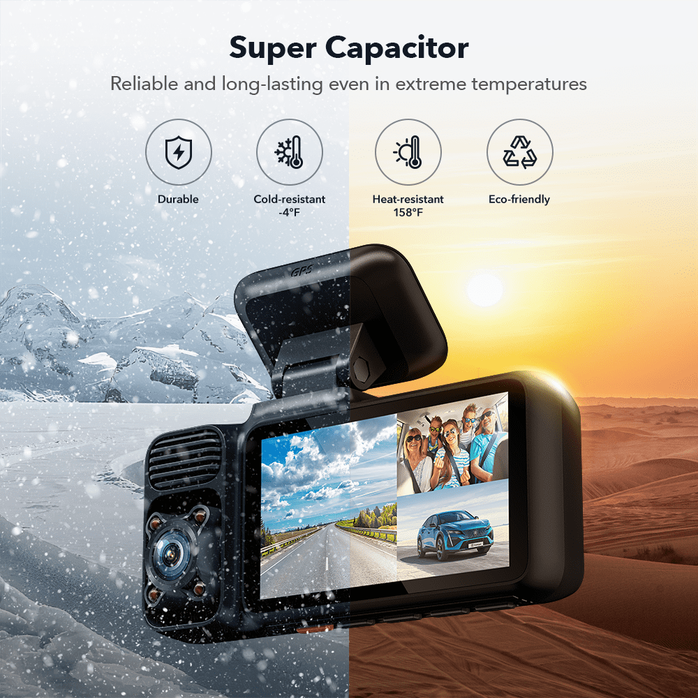 REDTIGER 3 Channel Dash Cam Front and Rear, Dash Camera with 5G WiFi GPS, IR Night Vision, Free 64GB Card, 24H Parking Mode, Vehicle - Image 7