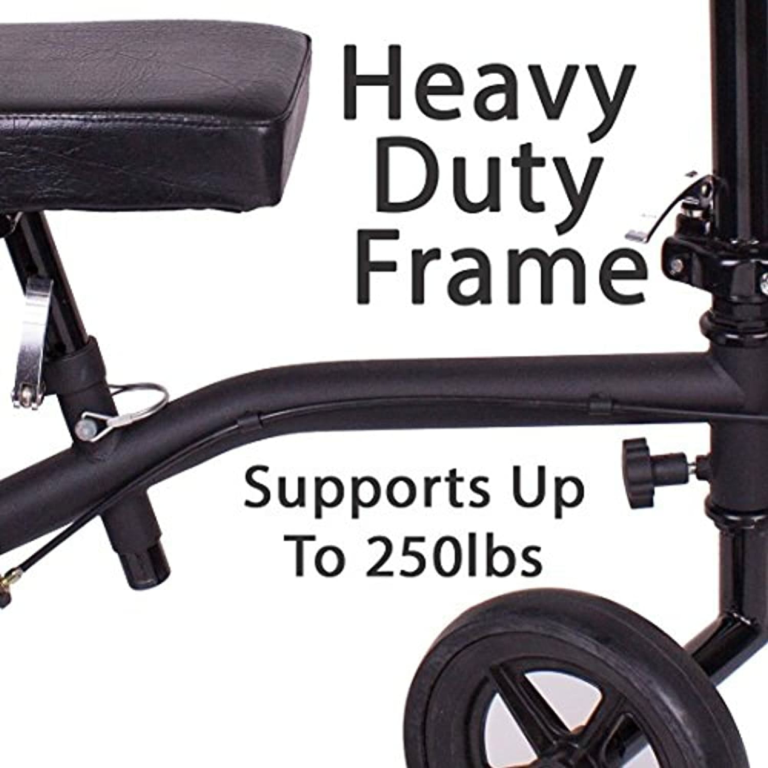 Carex Knee Scooter with Platform Pad, for Adults, Seniors, and Teens, Black, 250 lb Weight Capacity - Image 6